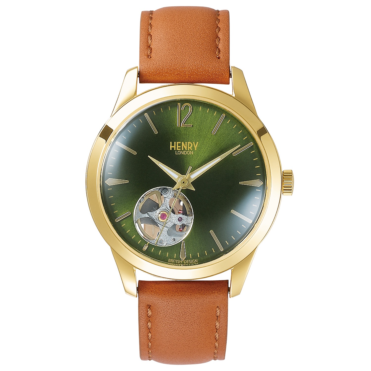ヘンリーロンドン ヘリテージシグネイチャー ラウンドフェイス レザーベルトウォッチ