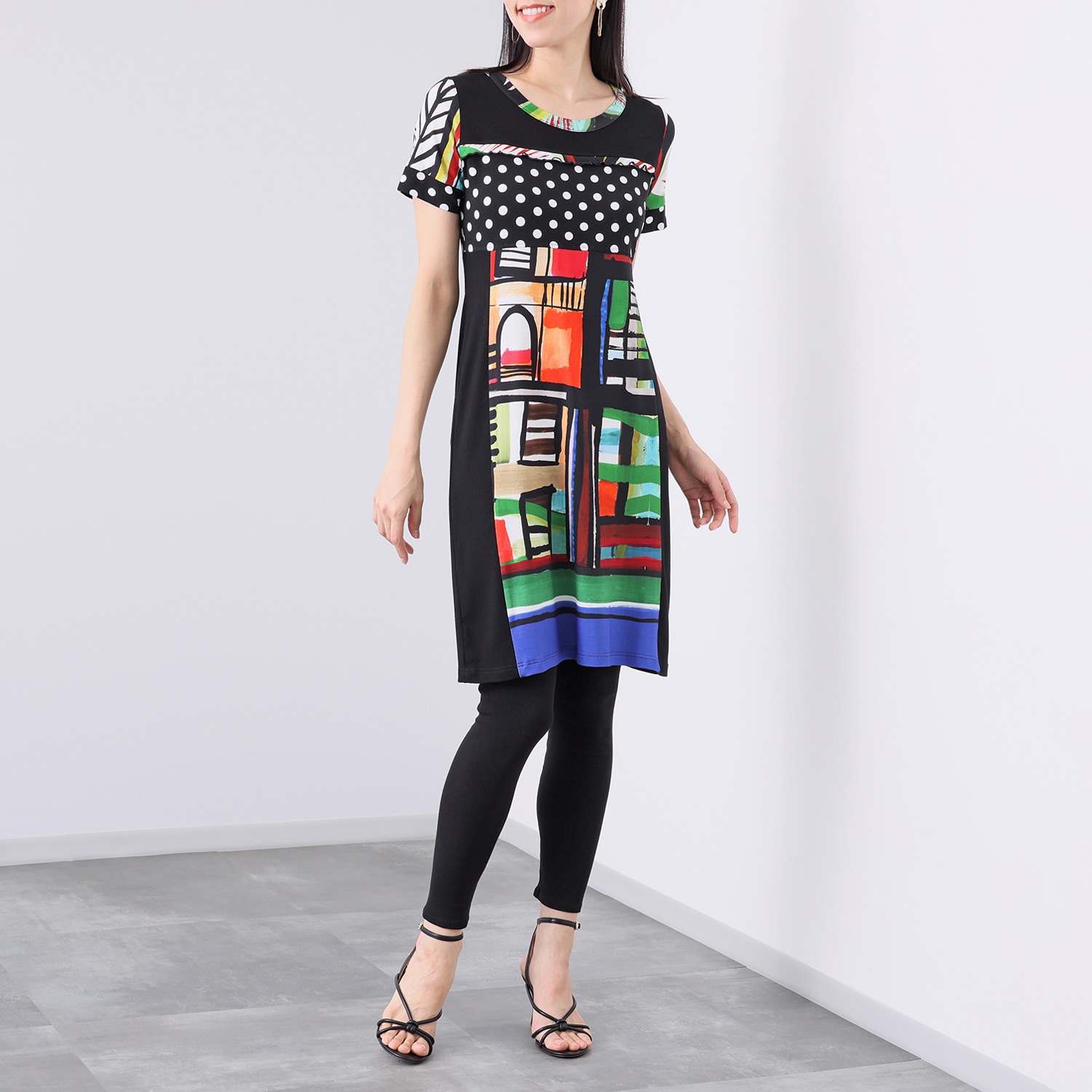 ダジュール デザインプリント 切替ワンピース- ショップチャンネル