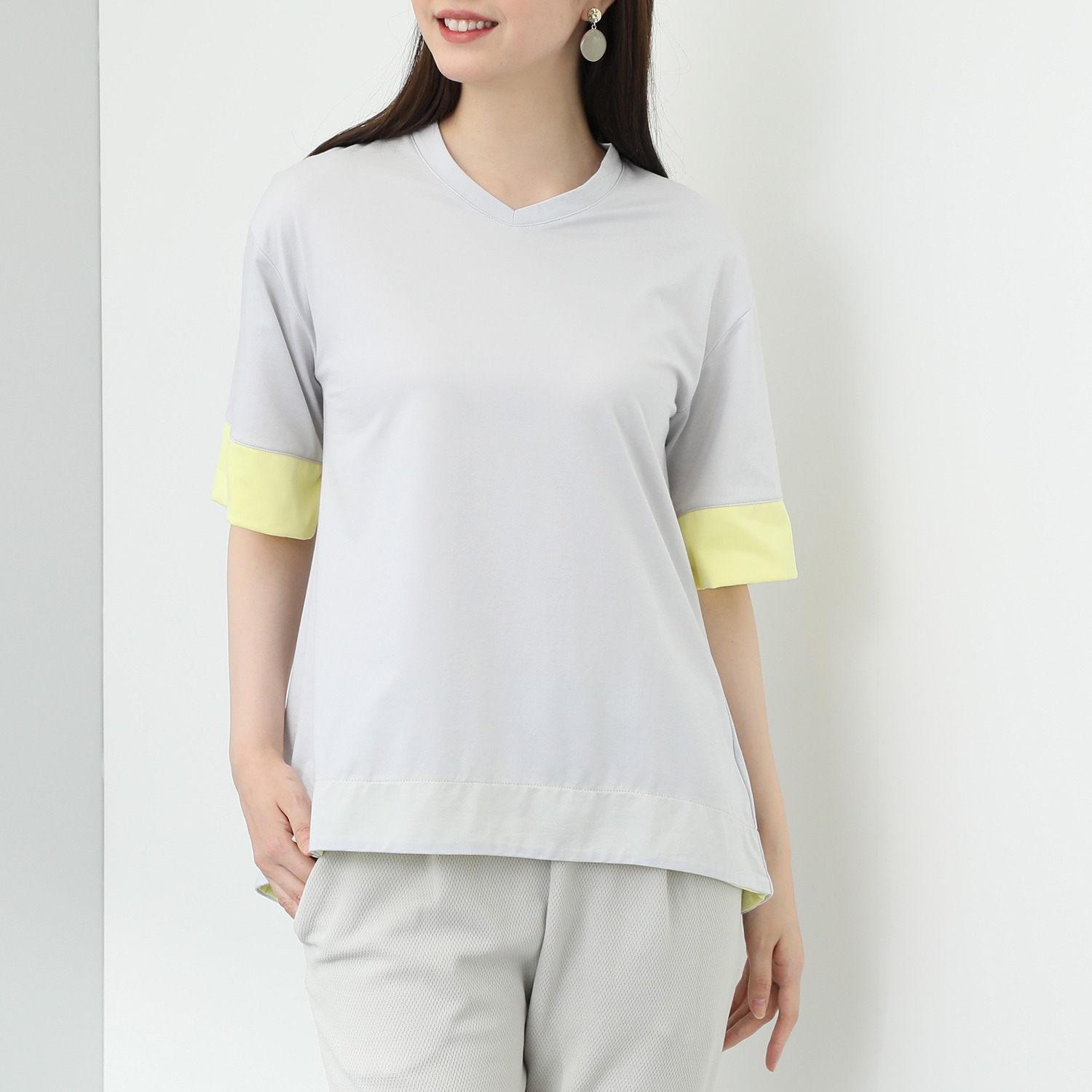 ＨＫビアン 速乾 配色デザイン チュニック 