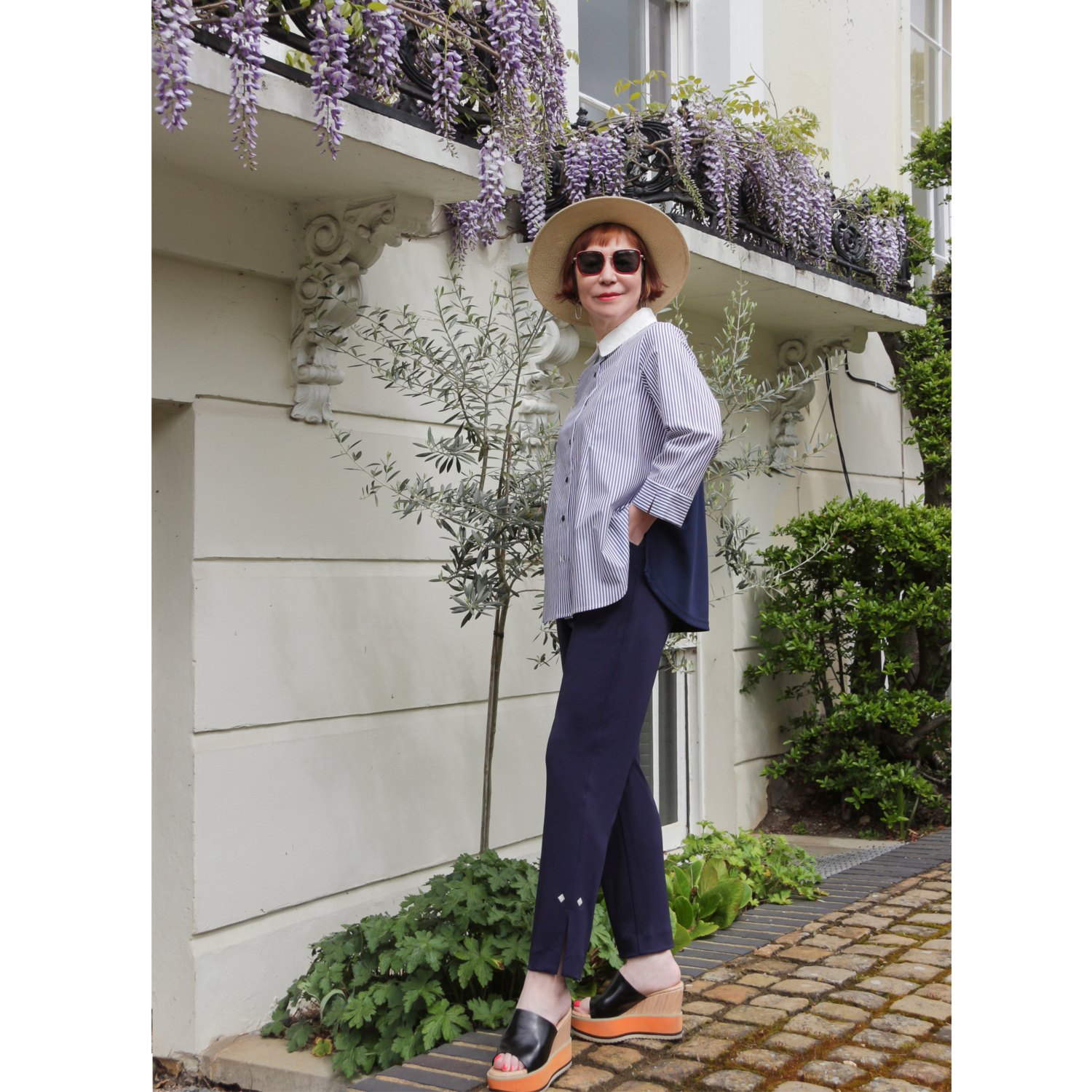 【秋物】MHL, エムエイチエル シャツジャケット M インディゴ Rib Neck Jacket Indigo Twill – La Garçonne