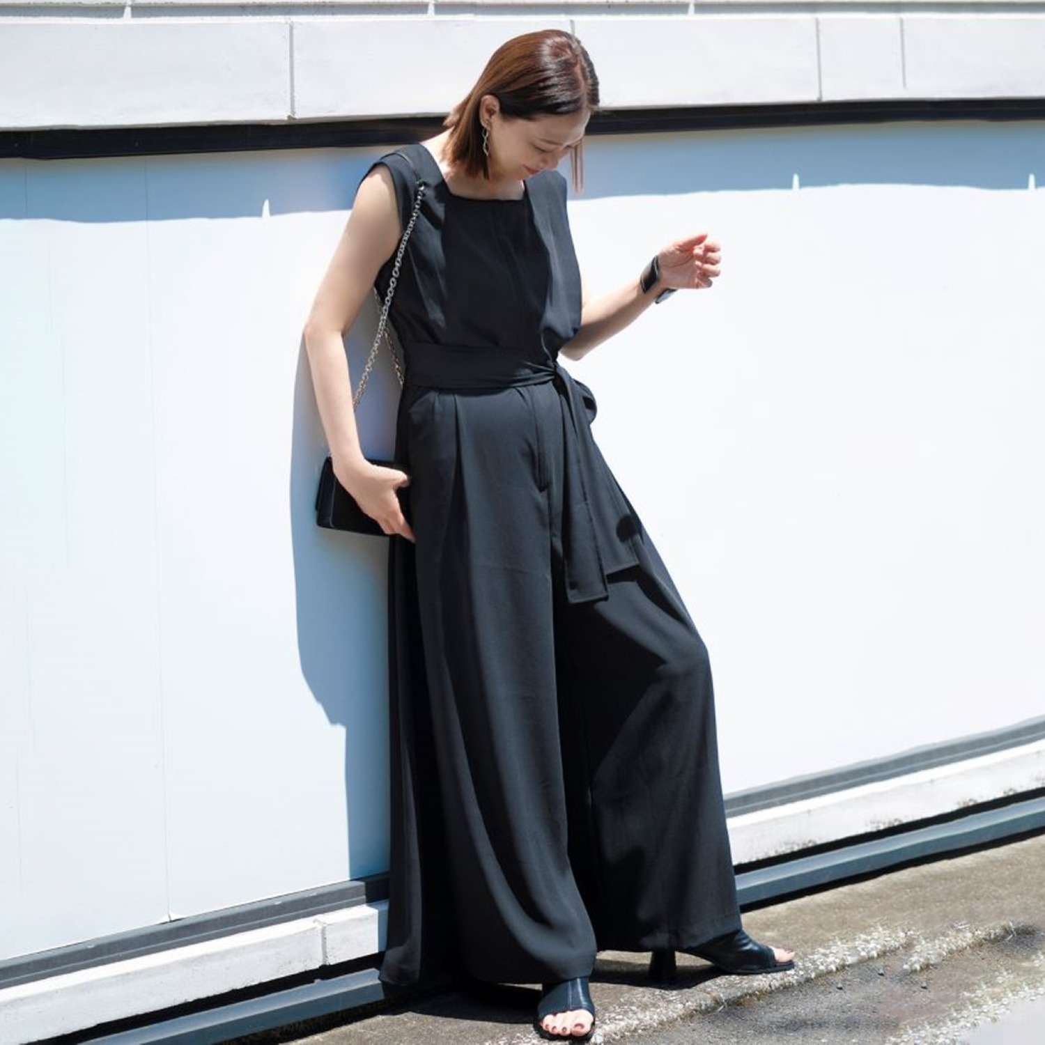 イロプライム バックサテンジョーゼット オールインワン