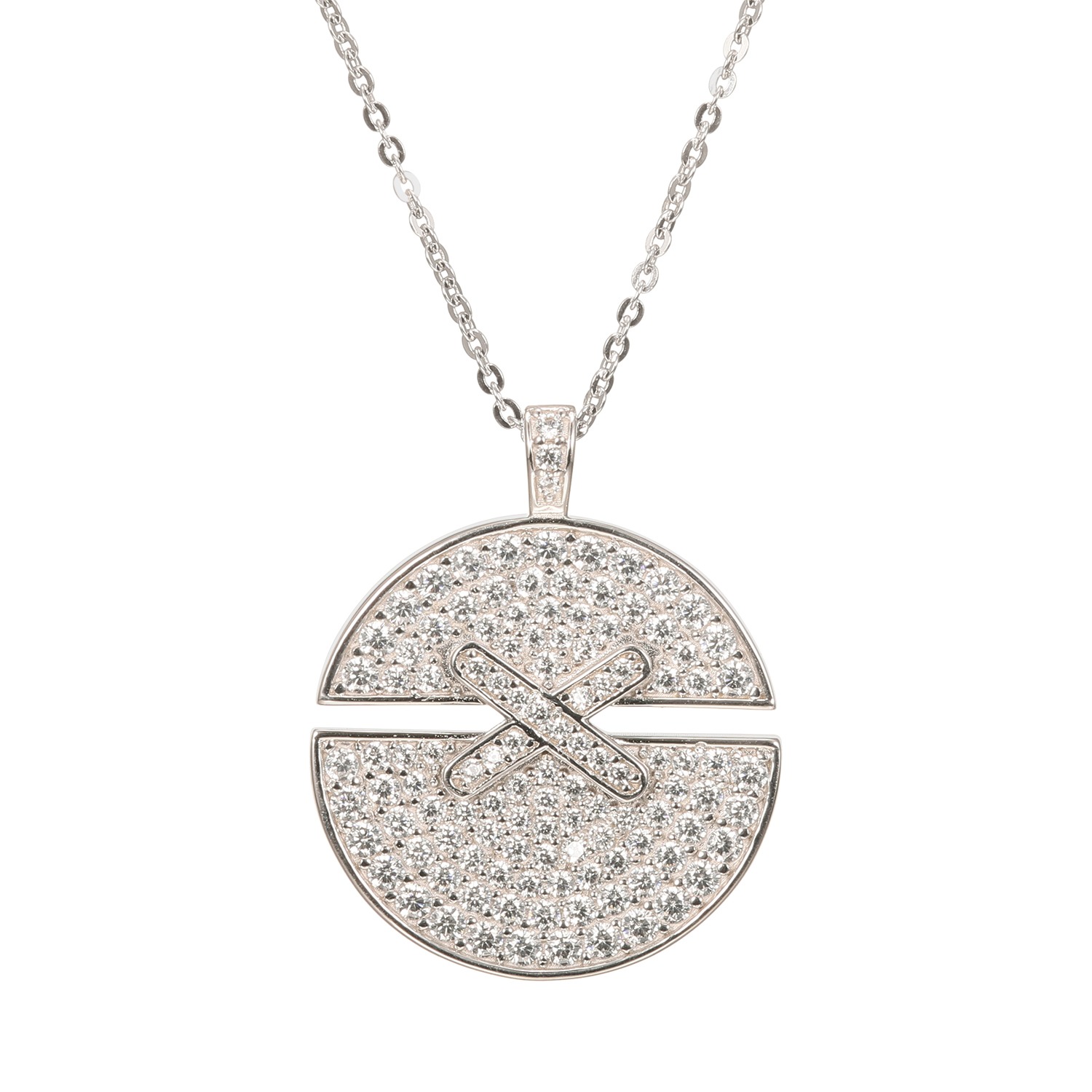 ブリランテステッラ シルバー　ＣＺ ラウンドデザイン パヴェペンダント
