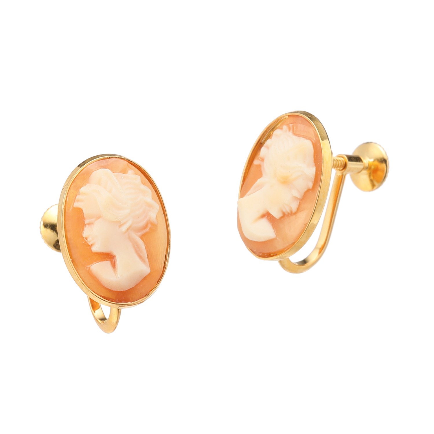 珠里 シェルカメオ イヤリング- ショップチャンネル