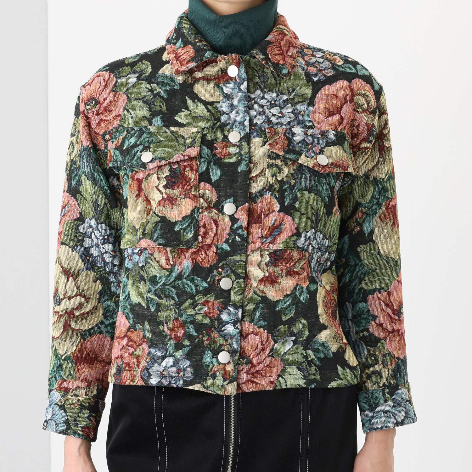オジョウ ヴィンテージ感覚が映える 総花柄 ゴブラン織りジャケット