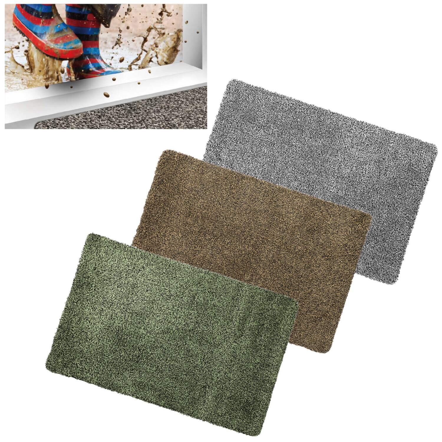 優れた吸水力！ ズレにくく嬉しい 敷くだけで 玄関をキレイに保つ クリーンマッドマット