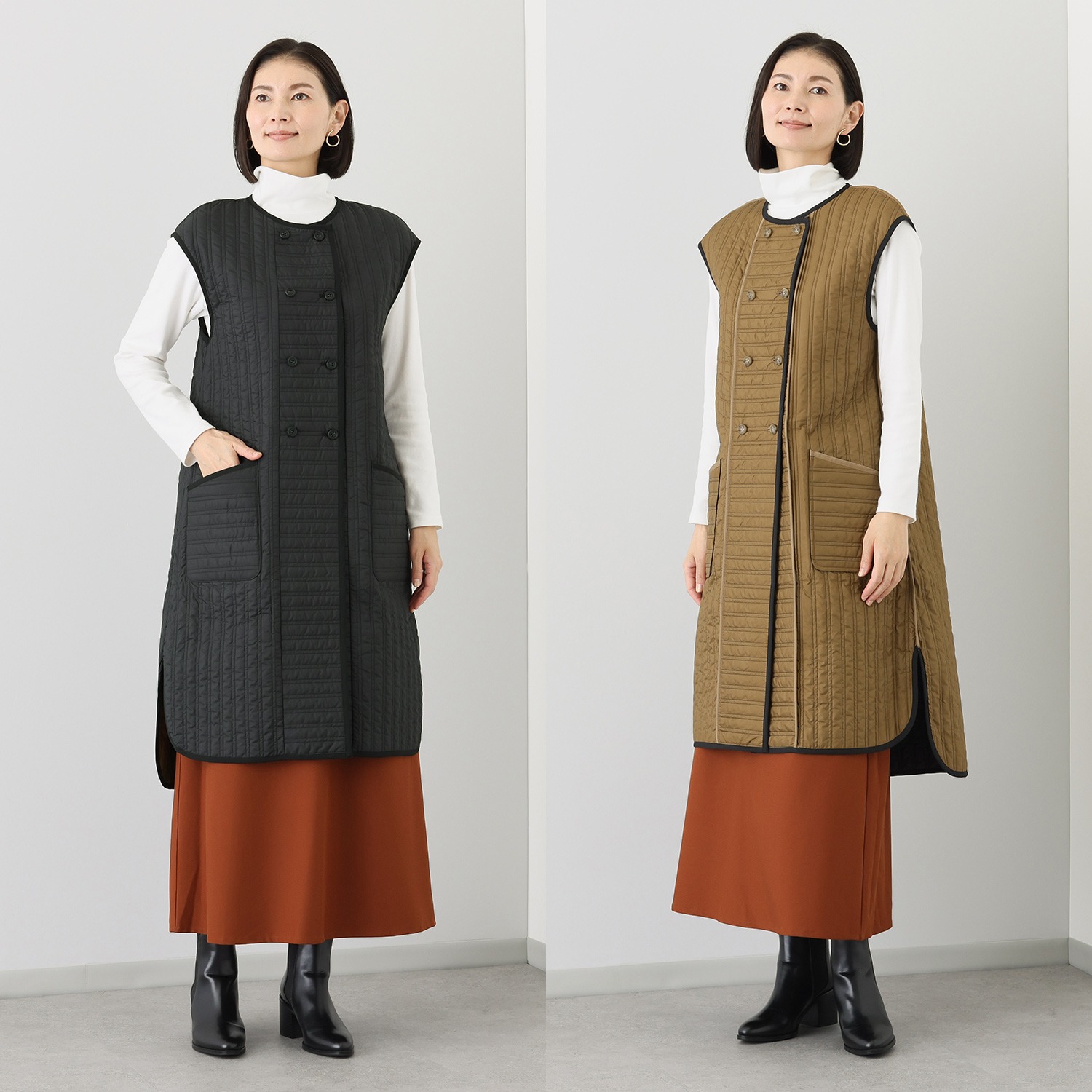 極美工房 はっ水 リバーシブル キルティング ロングベスト- ショップ 
