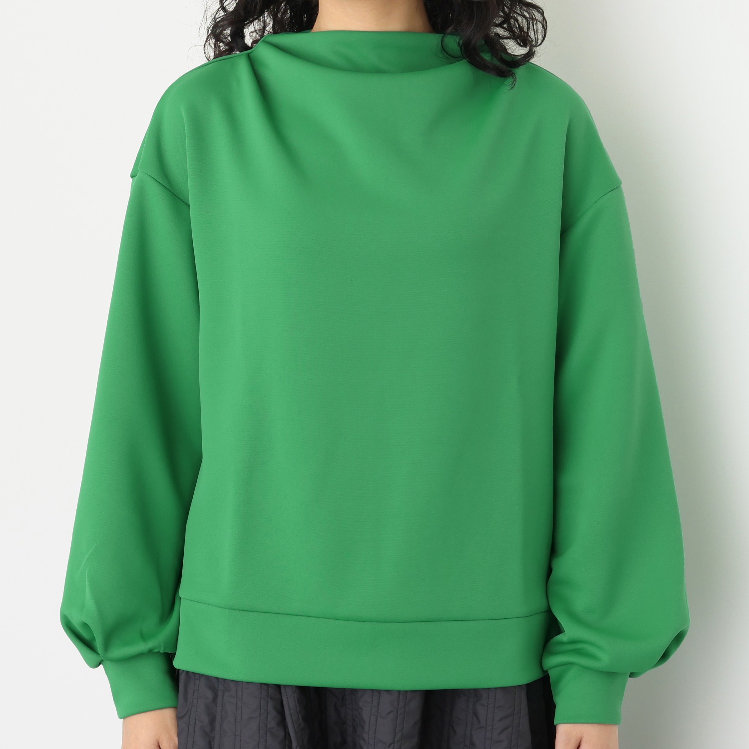 極美工房 ソフトストレッチ ダンボールニット ボトルネックトップス