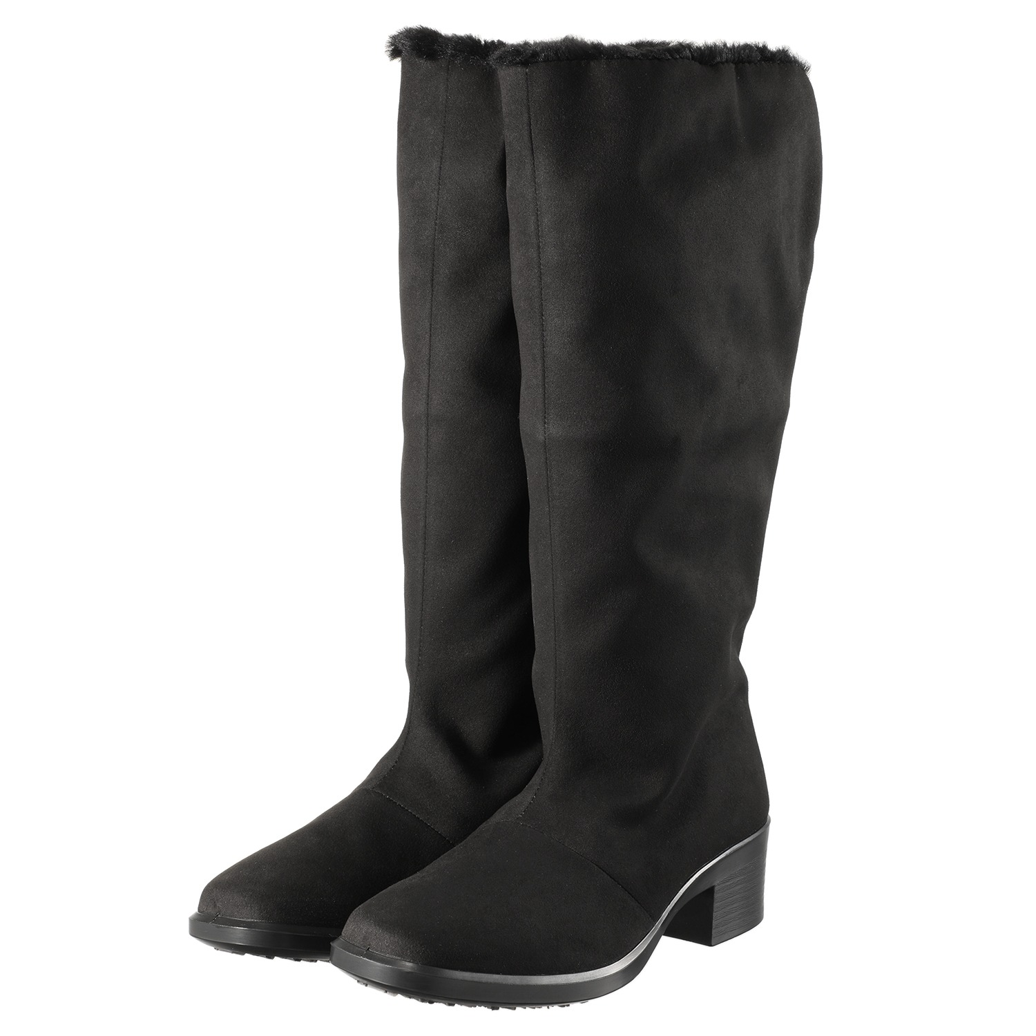 トップドライ 天気予報を気にせず履ける スエード調 ボア付ロング丈ブーツ