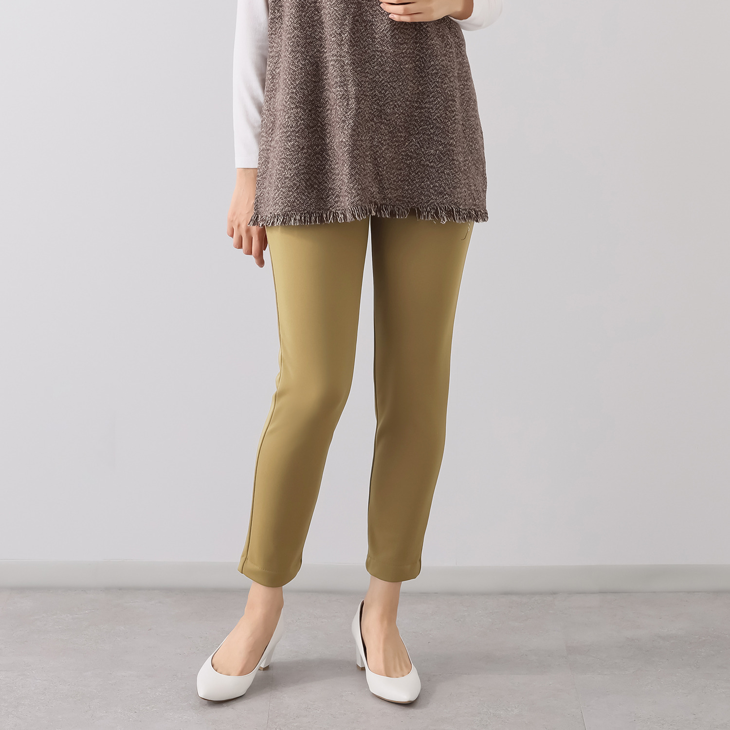 ピーツー 吸湿発熱・吸放湿 キュプラ混 裏起毛スリムパンツ ＜股下６４ｃｍ＞