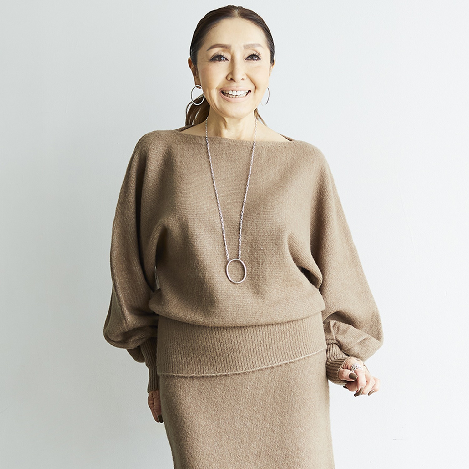 エーエフコンフィ モヘヤ調 デザインプルオーバー