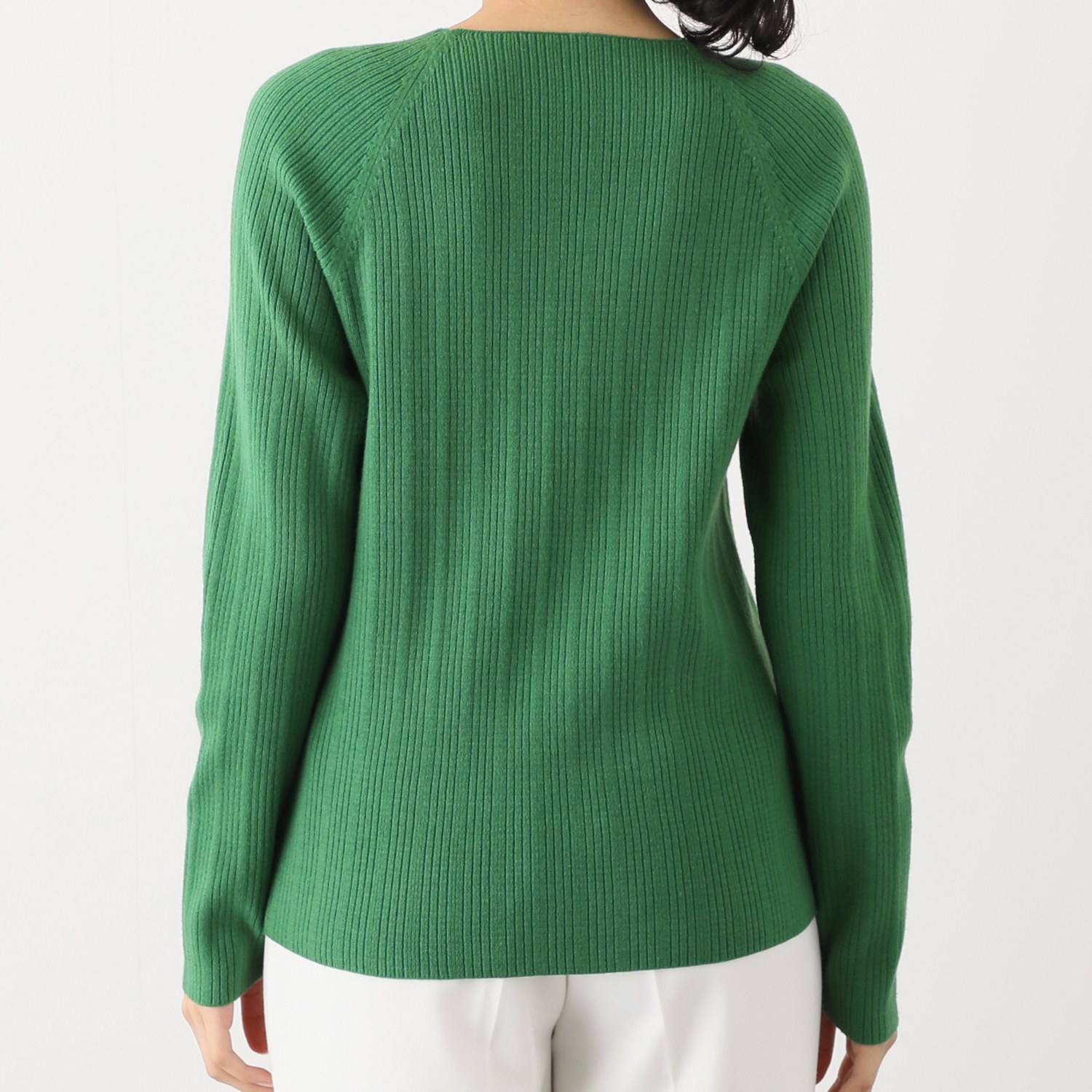 ボン・サンス ランダムリブ スクエアネック ニットプルオーバー