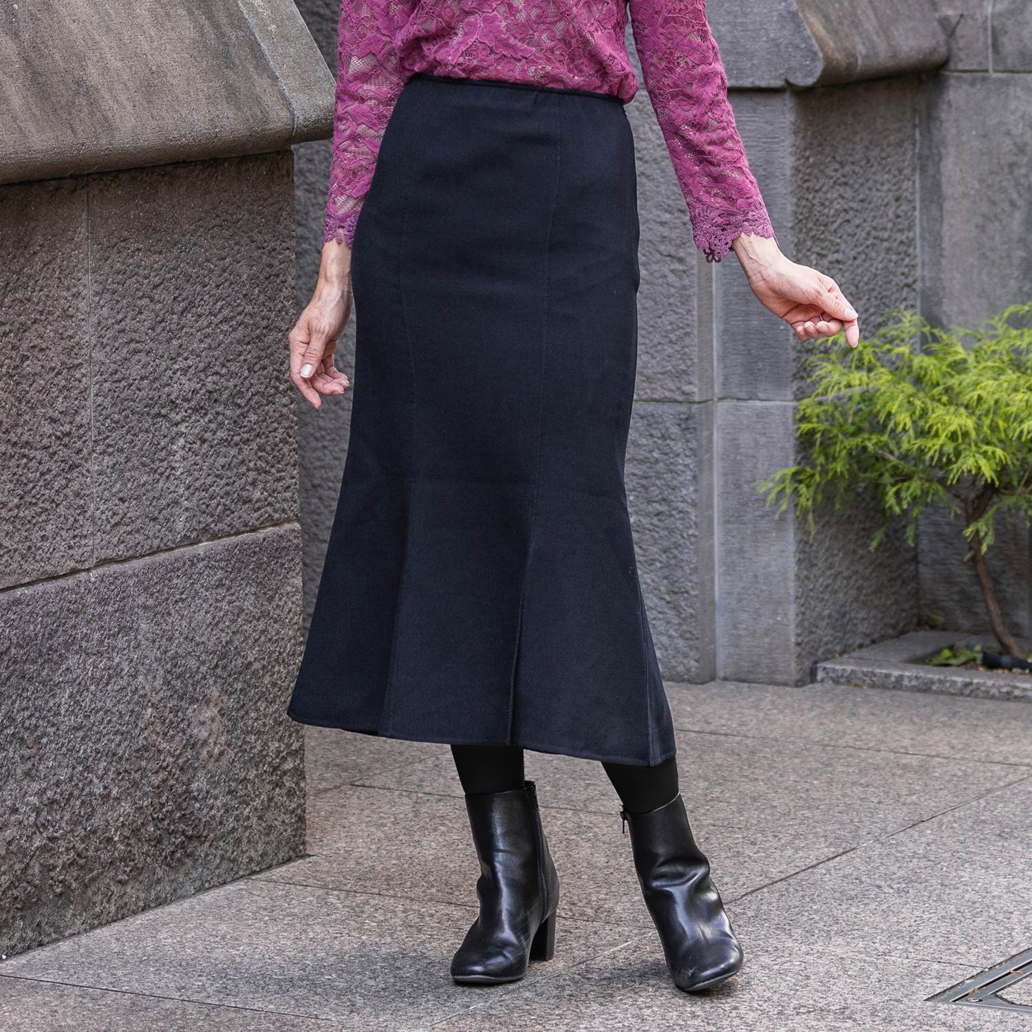 クリス・セリーン リバー素材 スリット入り マーメイドスカート 