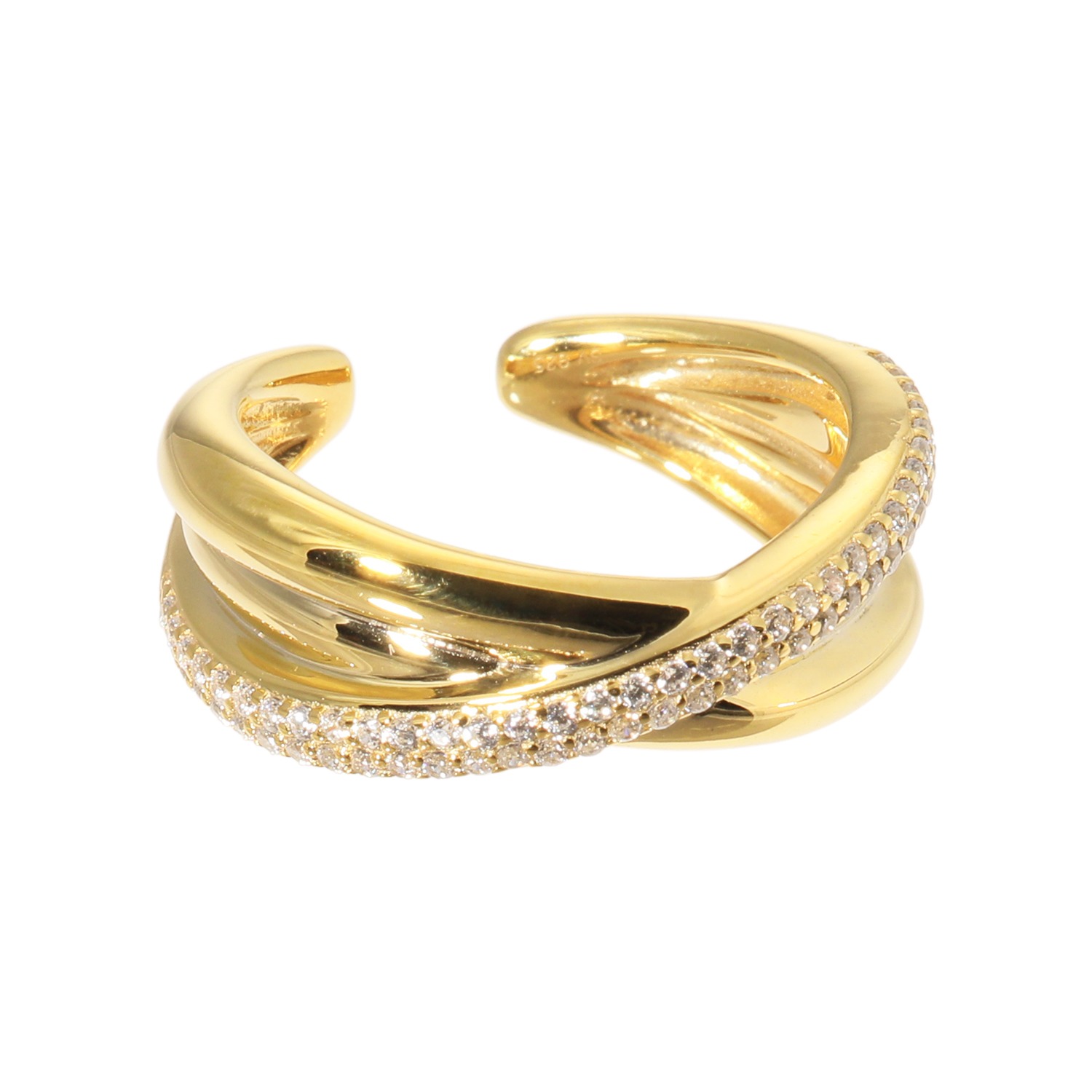 ファシーノアルジェント シルバー　ＣＺ スリークロスライン イヤーカフ ＜片側のみ＞