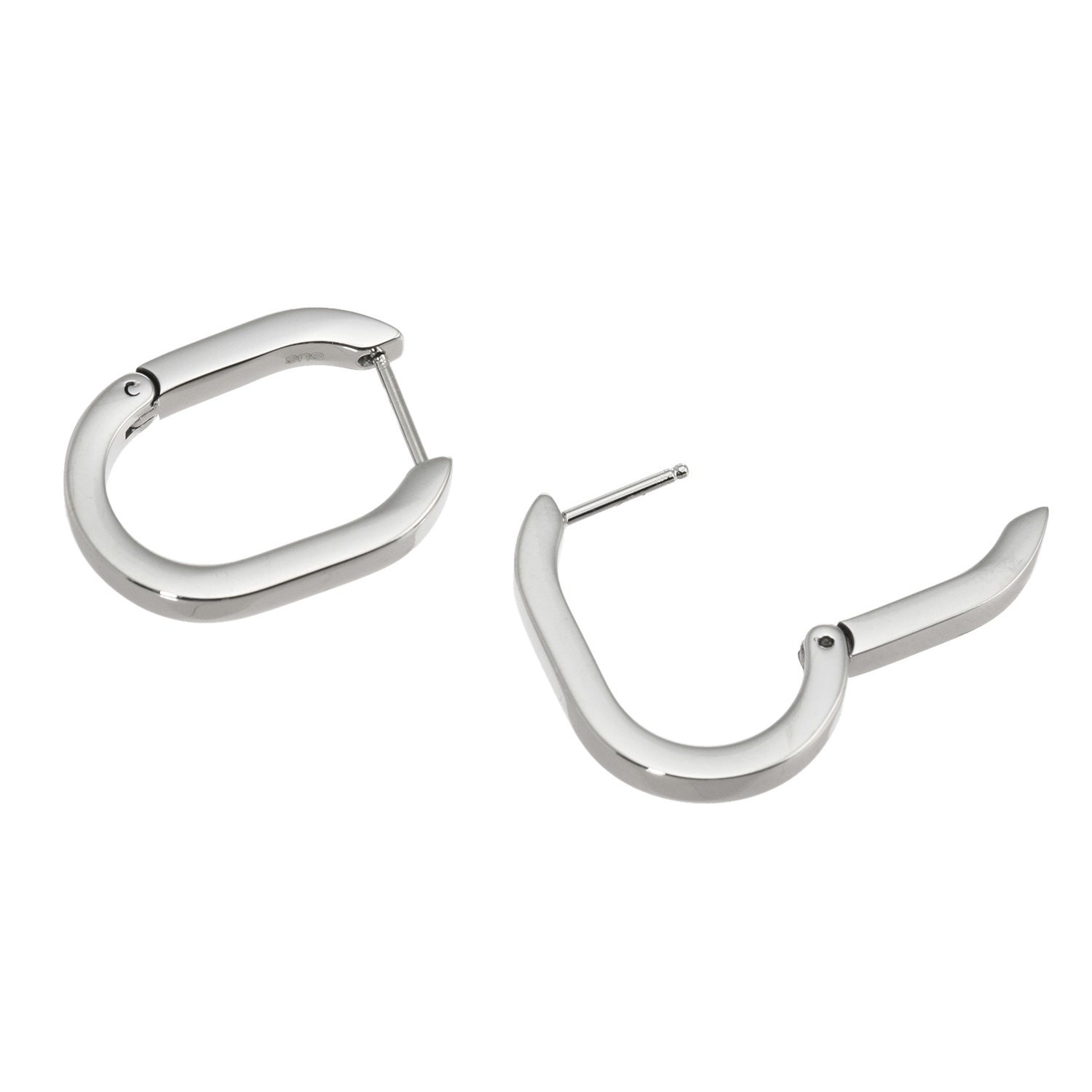 ラフィナリスタ サージカルステンレス オーバルデザイン 中折れフープピアス