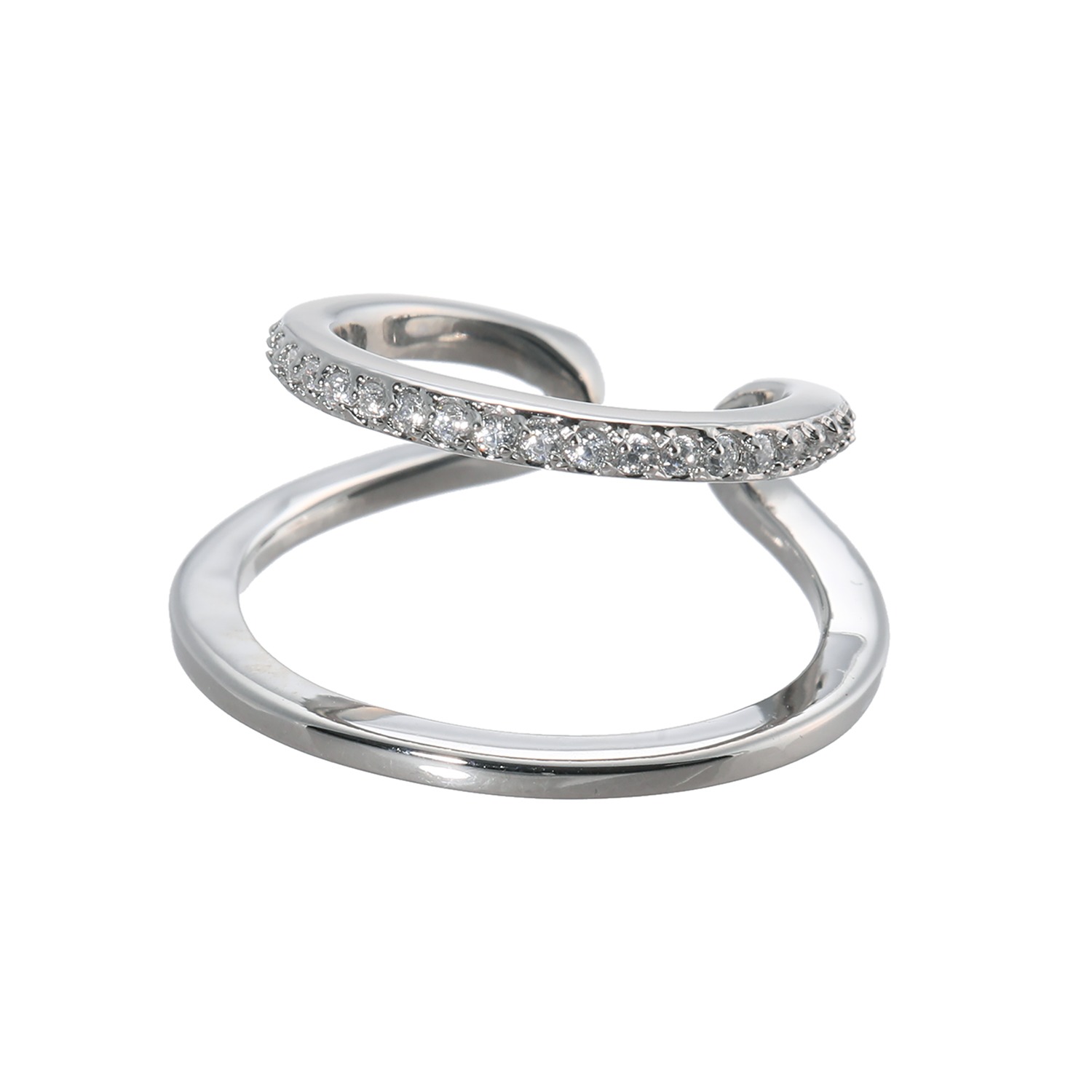 ラフィナリスタ サージカルステンレス ＣＺ ダブルライン イヤーカフ＜片側のみ＞