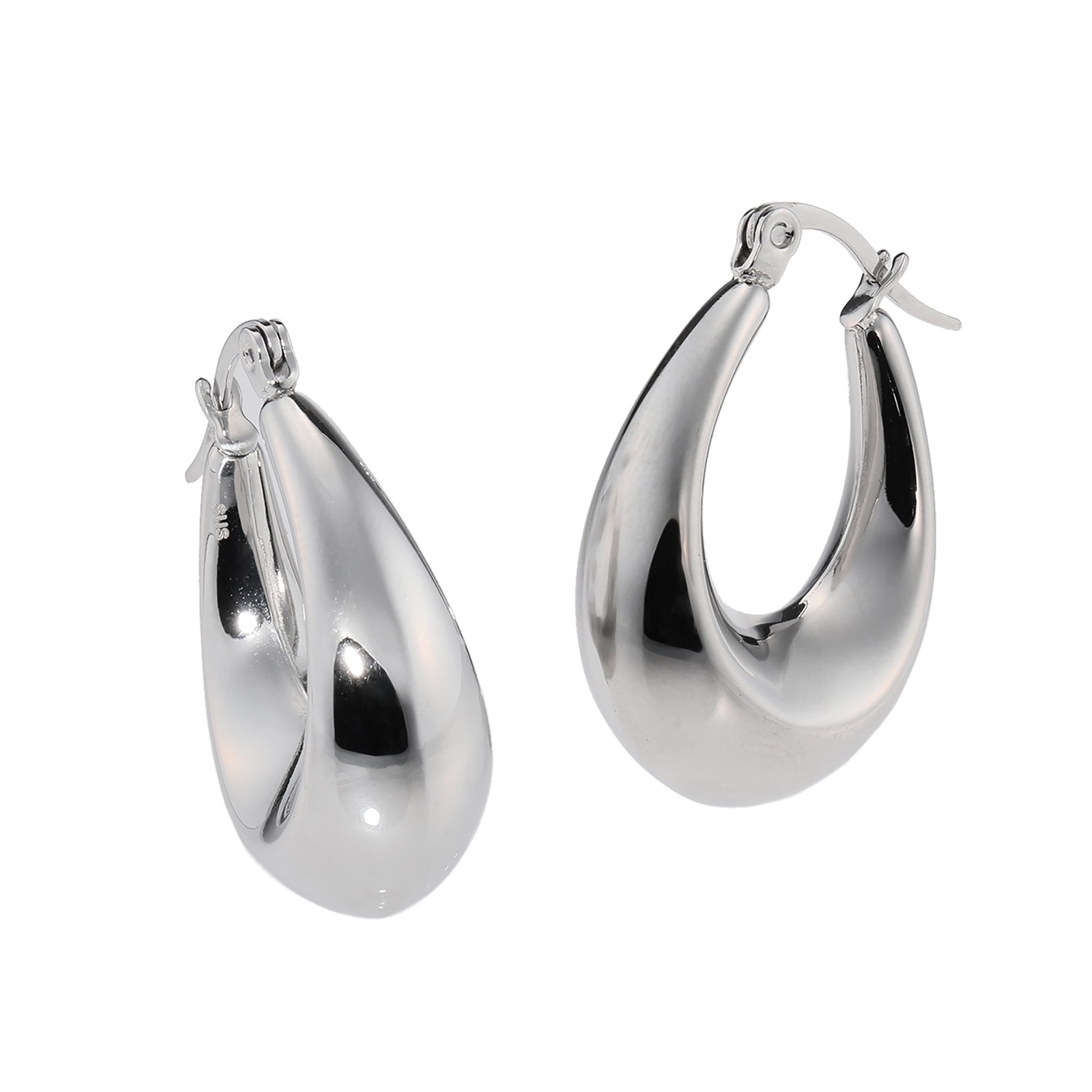 ラフィナリスタ サージカルステンレス ふんわりドロップデザイン フープピアス