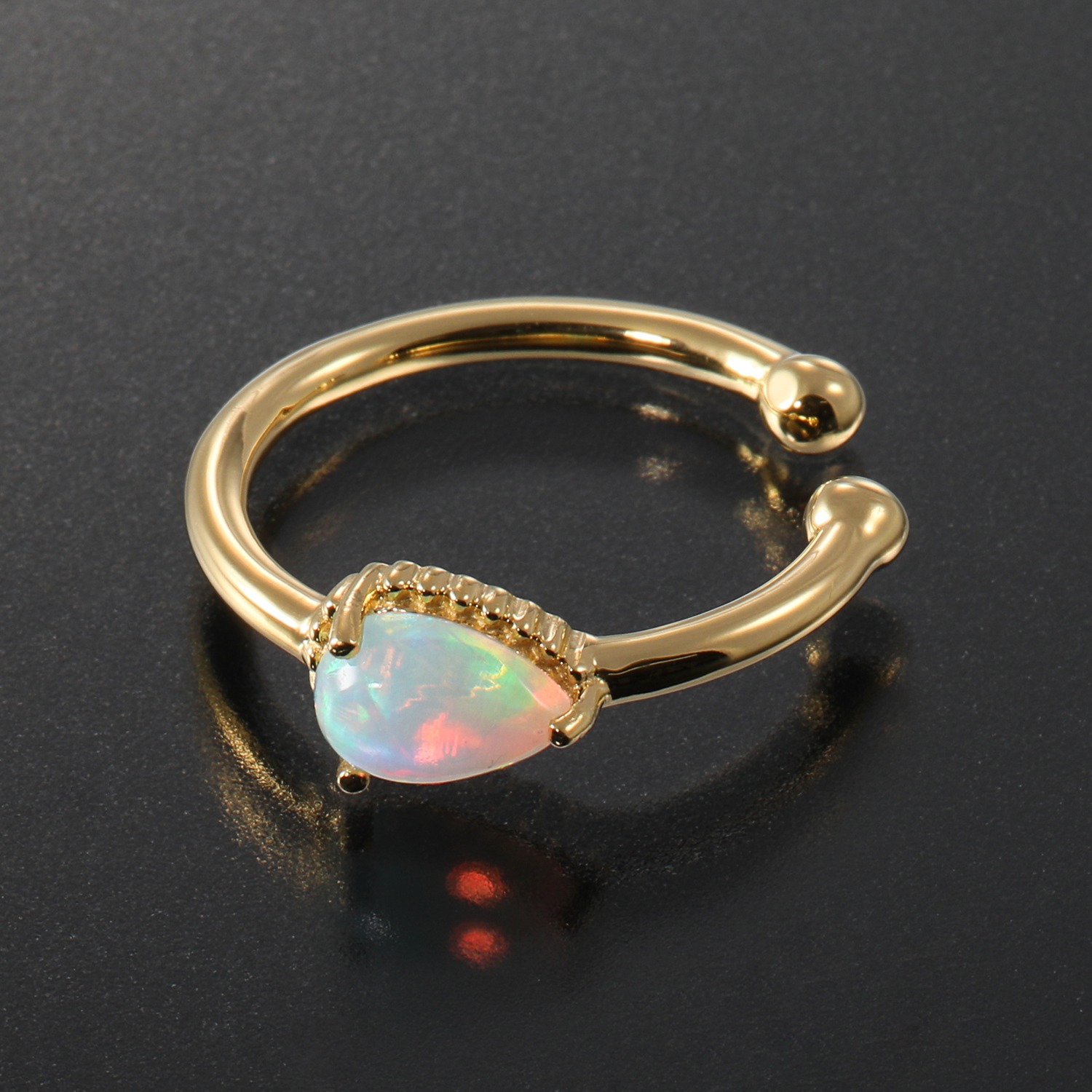 インプレスミー シルバー オパール ペアシェイプカボション イヤーカフ＜片側のみ＞