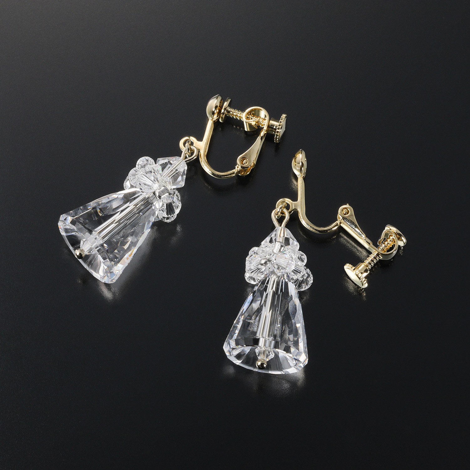 キラキラギフト バイ　アビステ クリスタルガラス クリアーカラー イヤリング