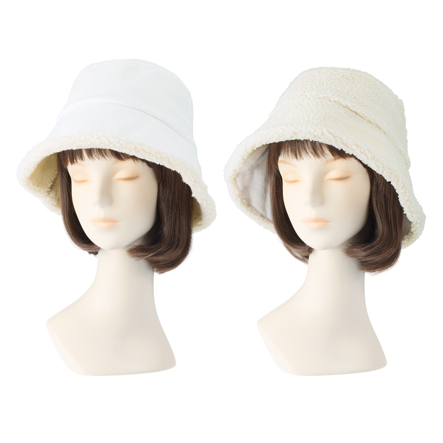 ステイラッキー フェイクスエード リバーシブルハット