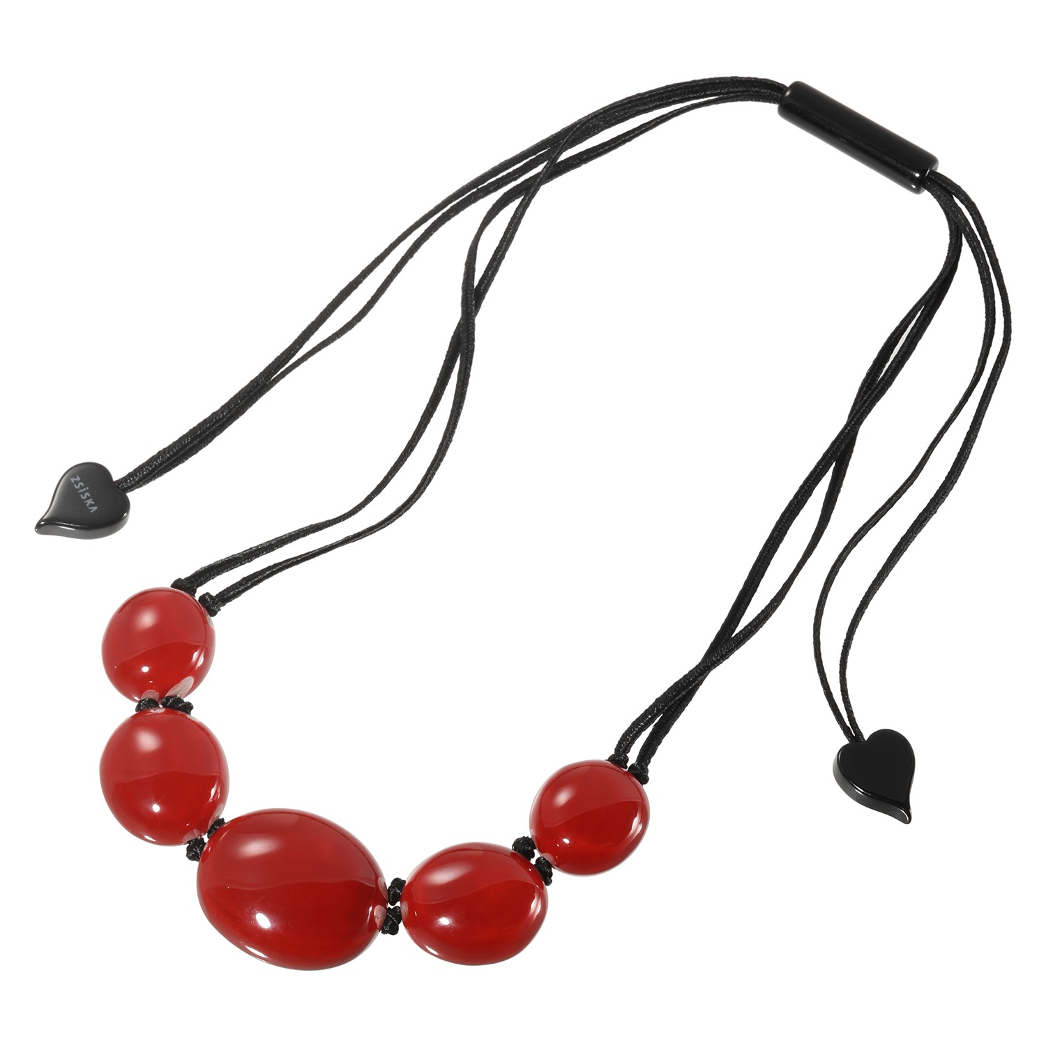 シスカ レッドレジン スライド ロングコードネックレス- ショップ