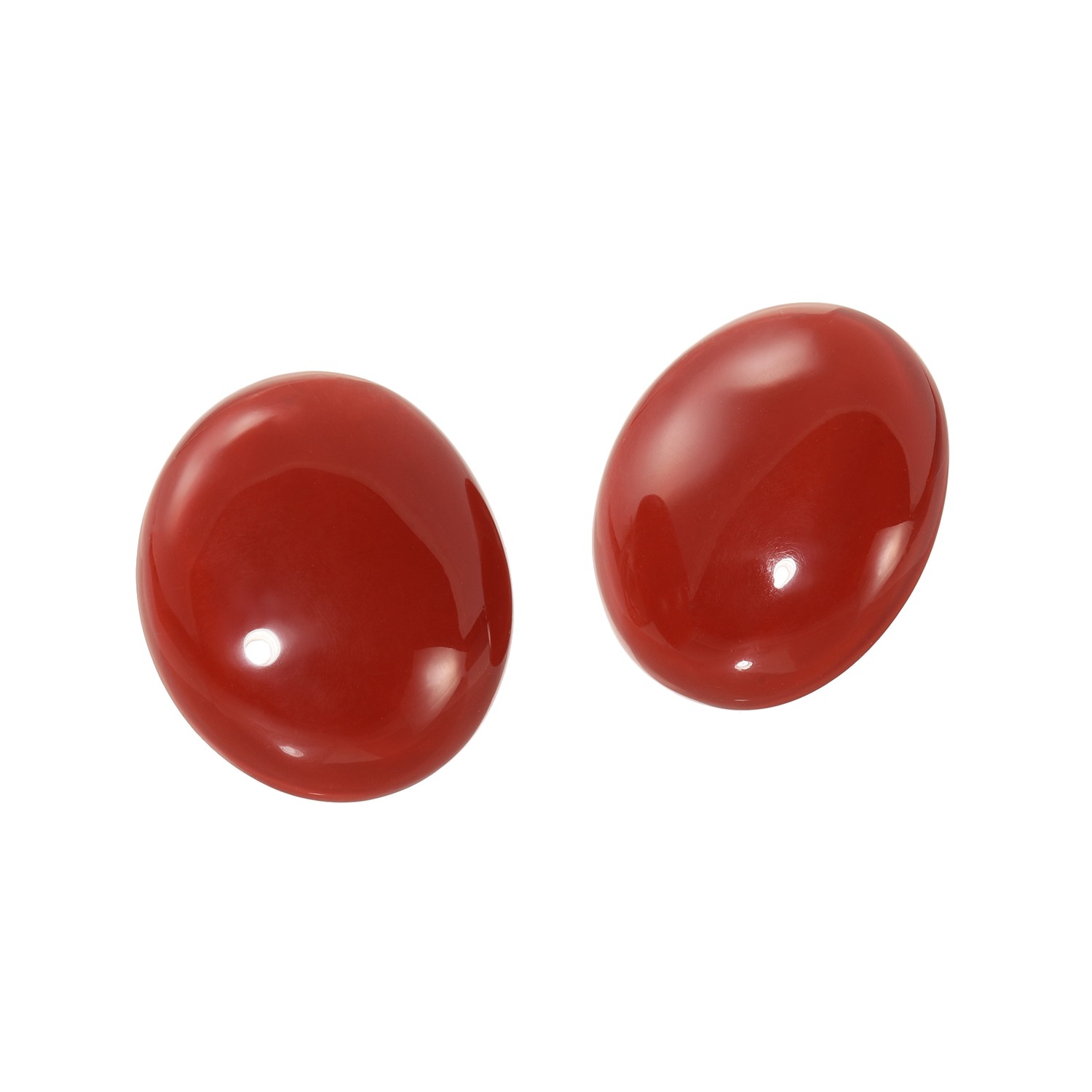 シスカ レッドレジン オーバルデザイン イヤリング／ピアス