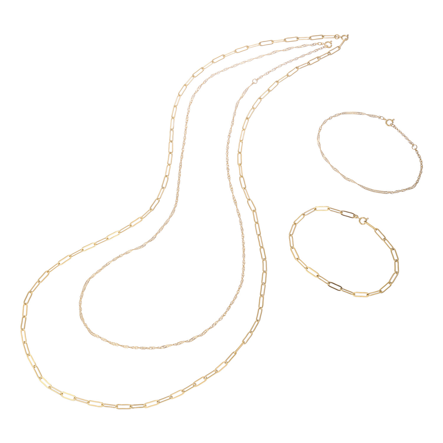 デルークス サージカルステンレス レイヤードネックレス＆ ブレスレットセット