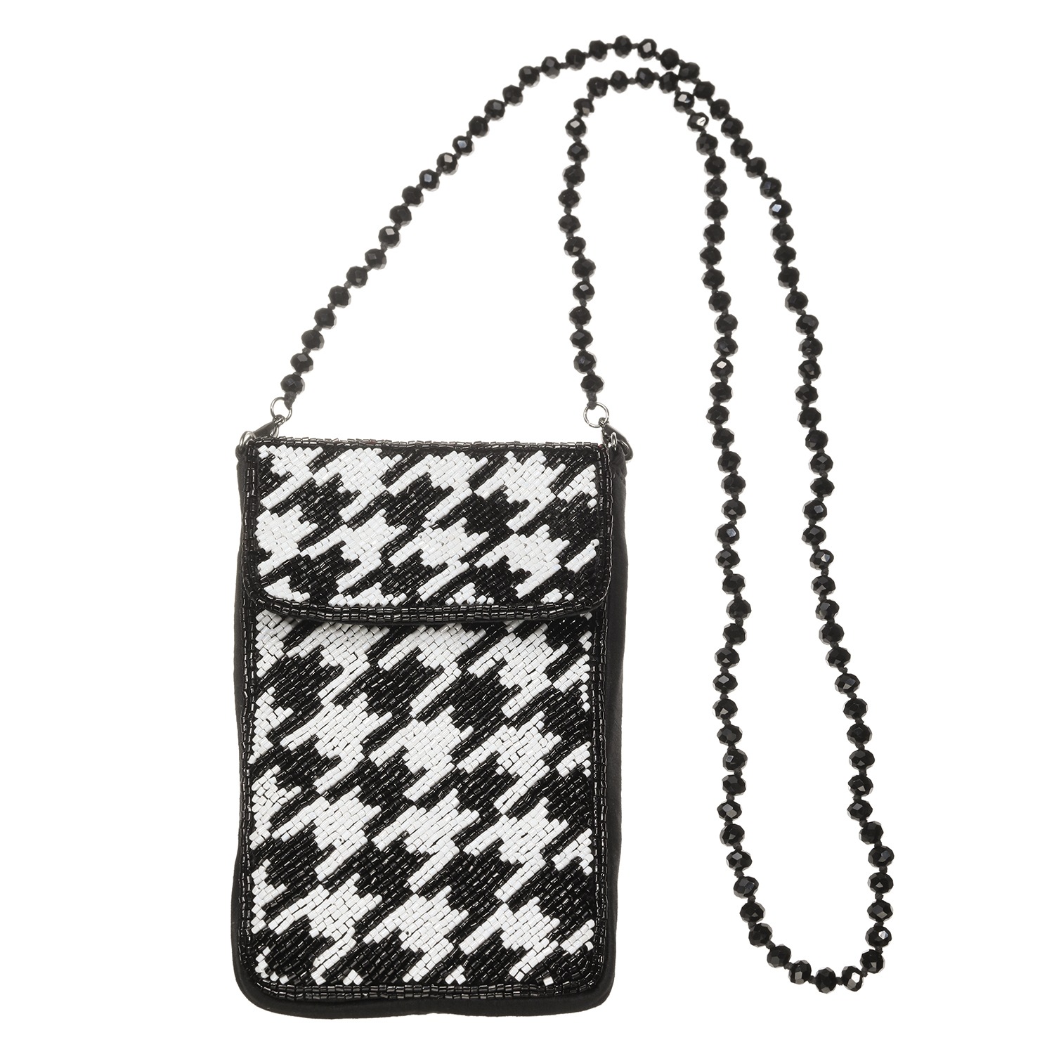 マダムヒロコ ビーズ＆ビジュウ刺しゅう ２ウェイ ジュエルストラップ スマホポーチ “ジュエルポッケ”