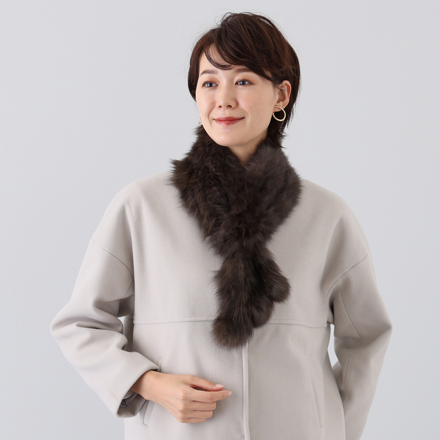 毛皮 セーブルヤーン ロシアンセーブル マフラー ロシアンセーブル