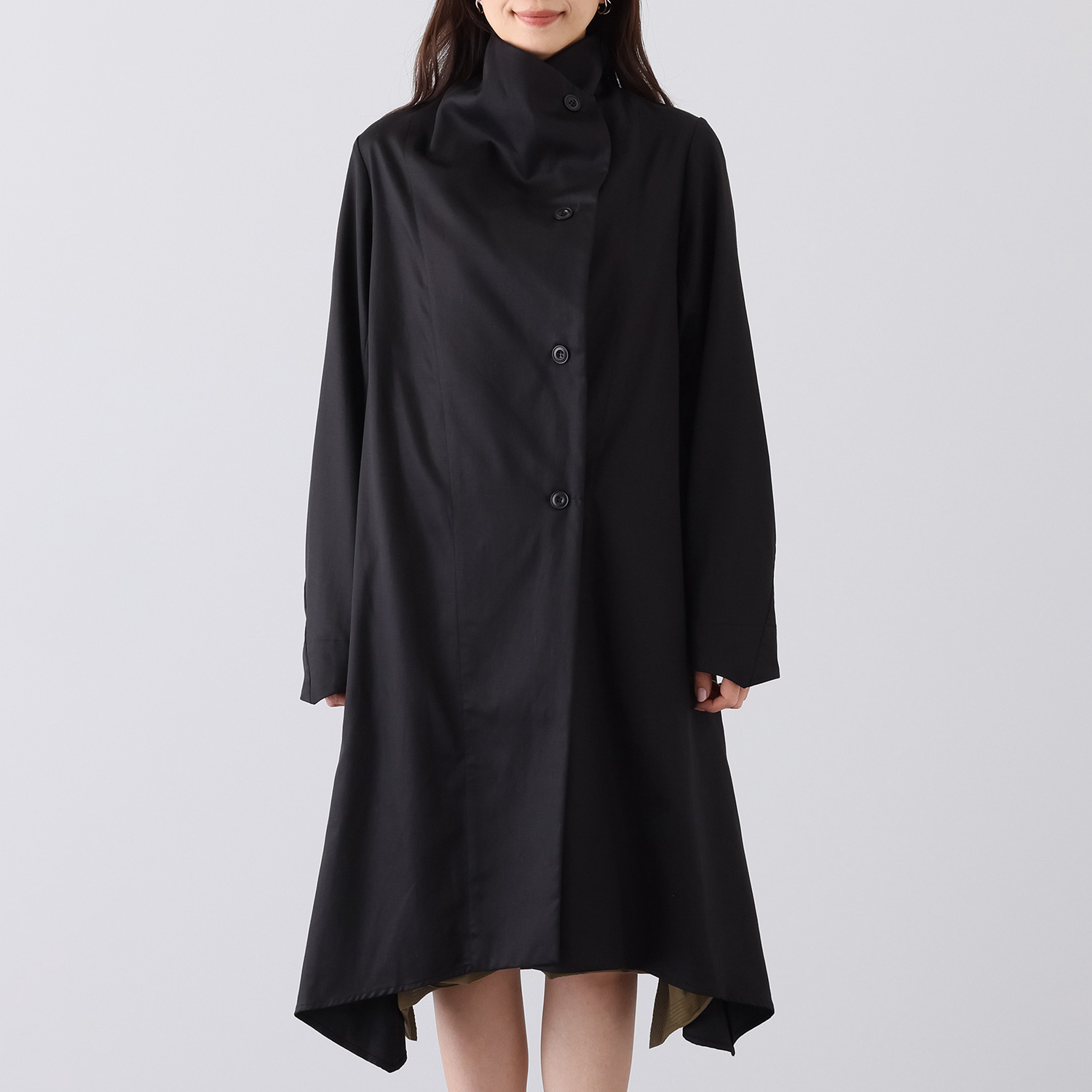 イロフシ フォーマルにも着られる 高級感を演出する 黒天泣ロングコーディガン