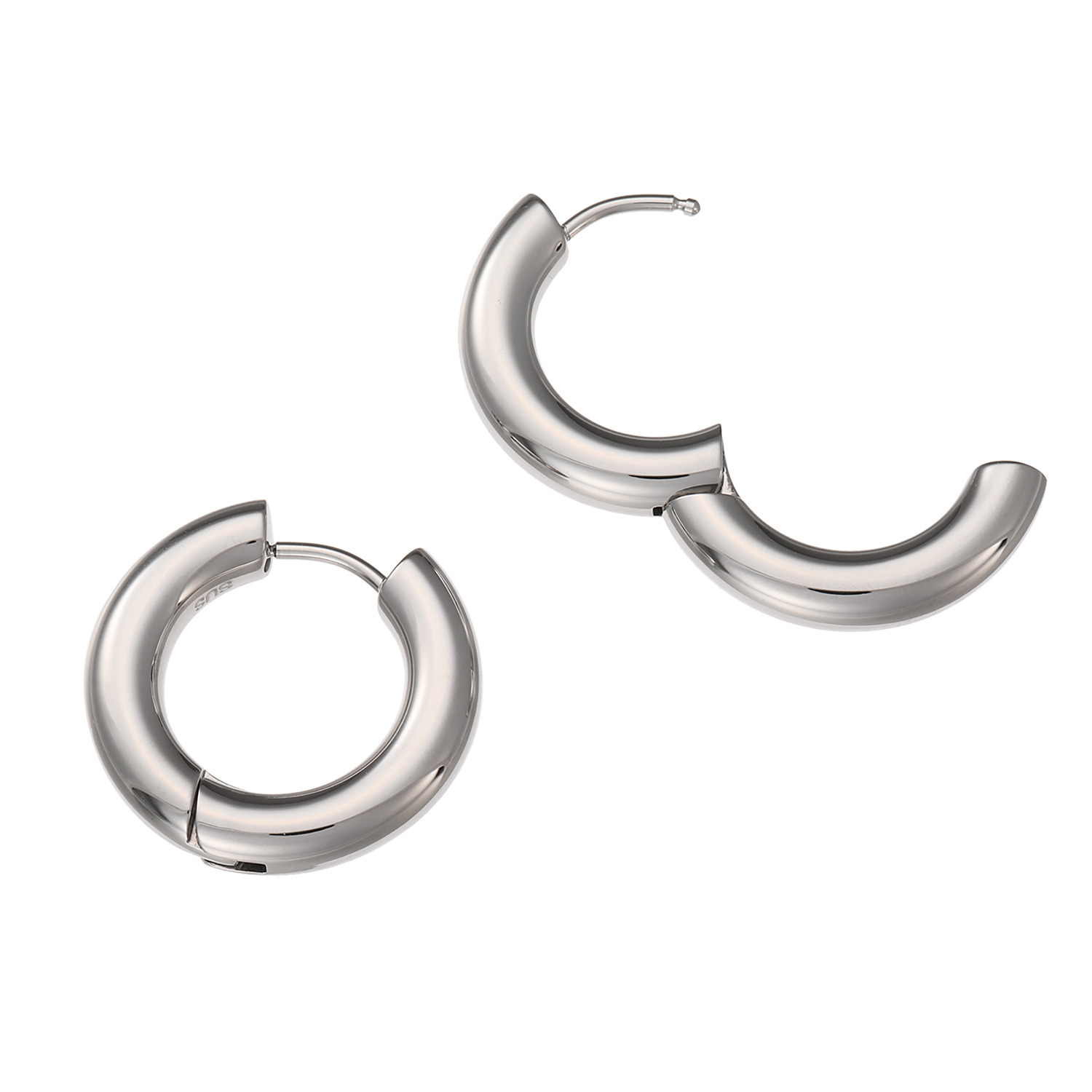 ラフィナリスタ サージカルステンレス シンプルデザイン 中折れフープピアス
