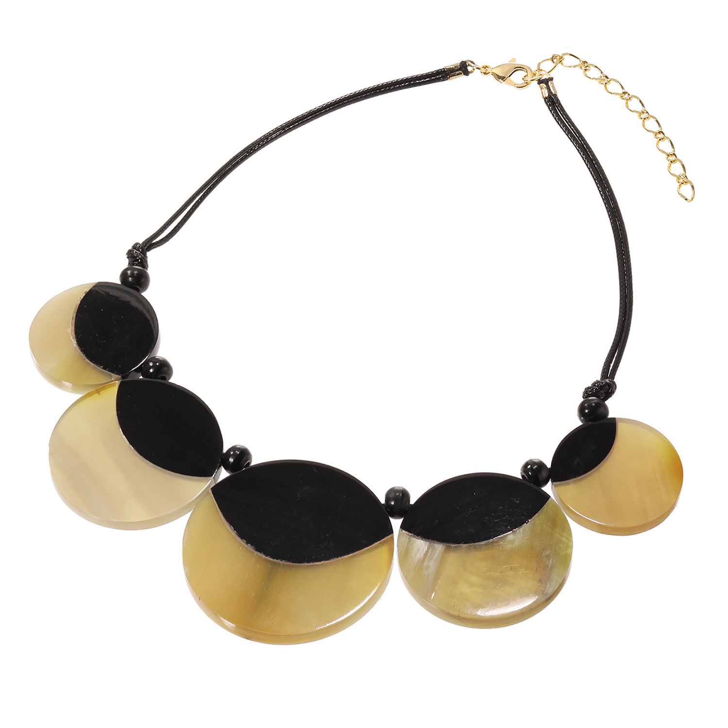 グレイスモア 水牛 バイカラー サークルモティーフ ネックレス