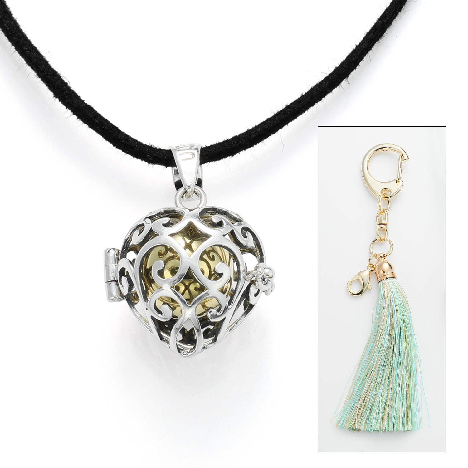 ガムランボール コードネックレス＆ キーホルダー付 ペンダントトップ