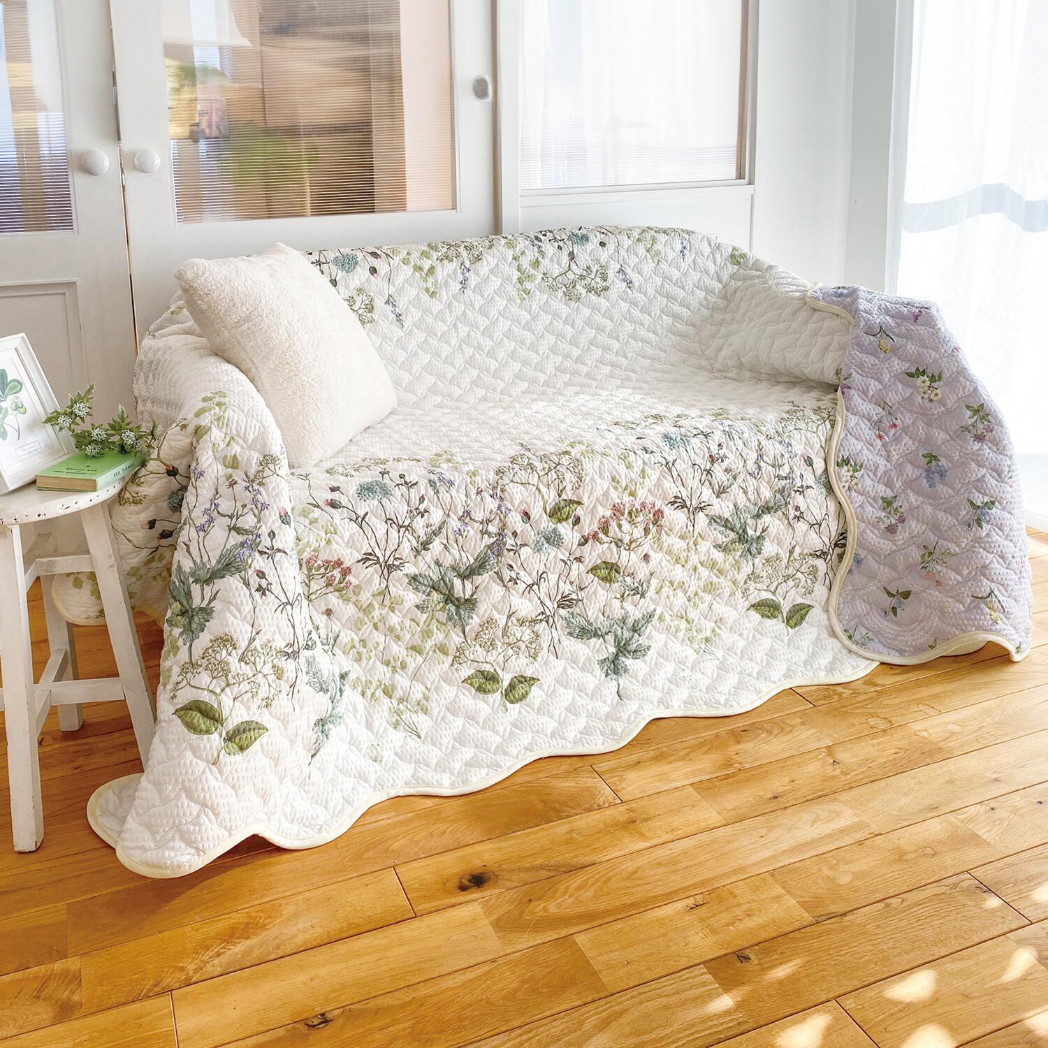 大津毛織 やわらかリップル リバーシブルマルチカバー ＜長方形＞