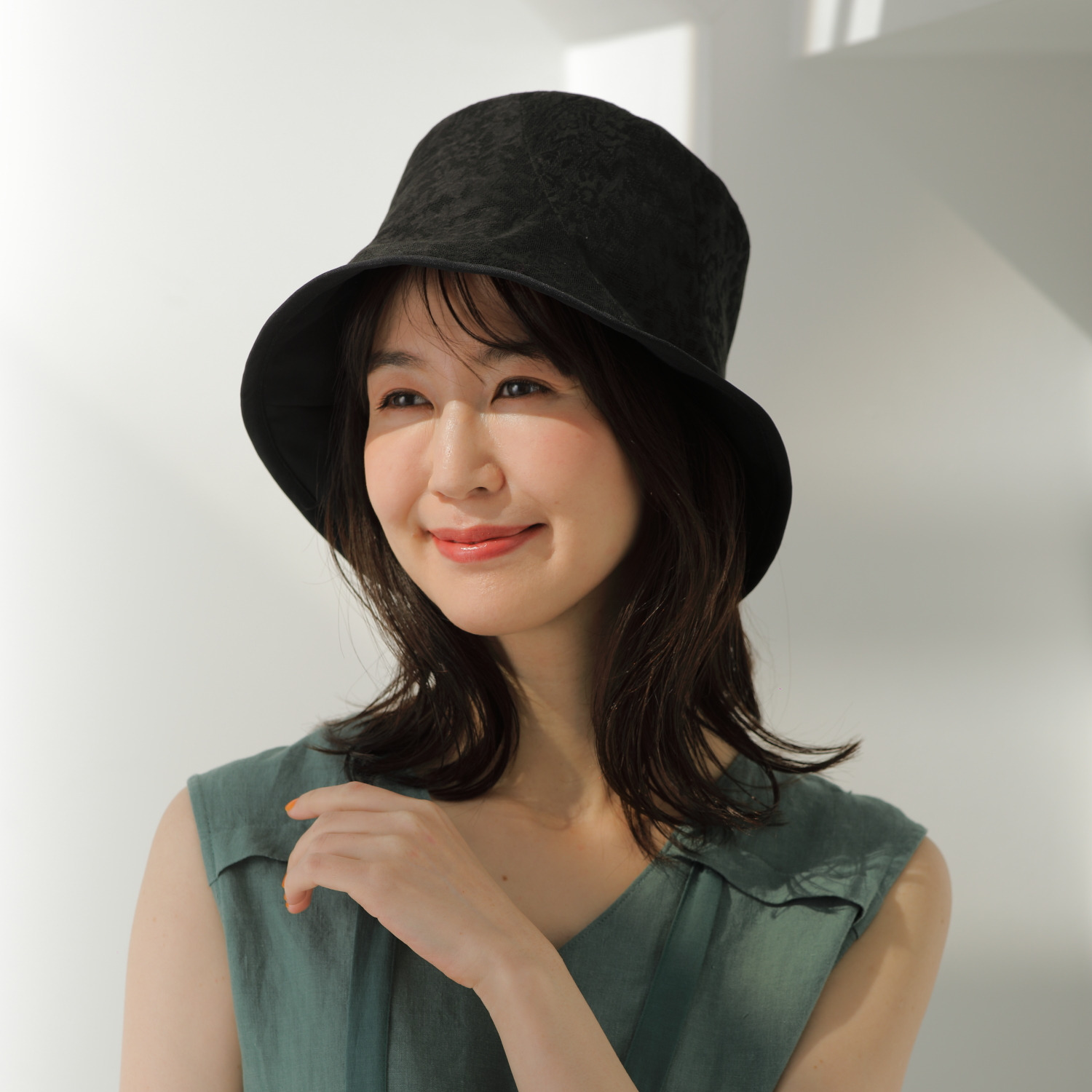 タイムクロス 日本製　超軽量 洗えてコンパクトになる！ リバーシブルレースハット 