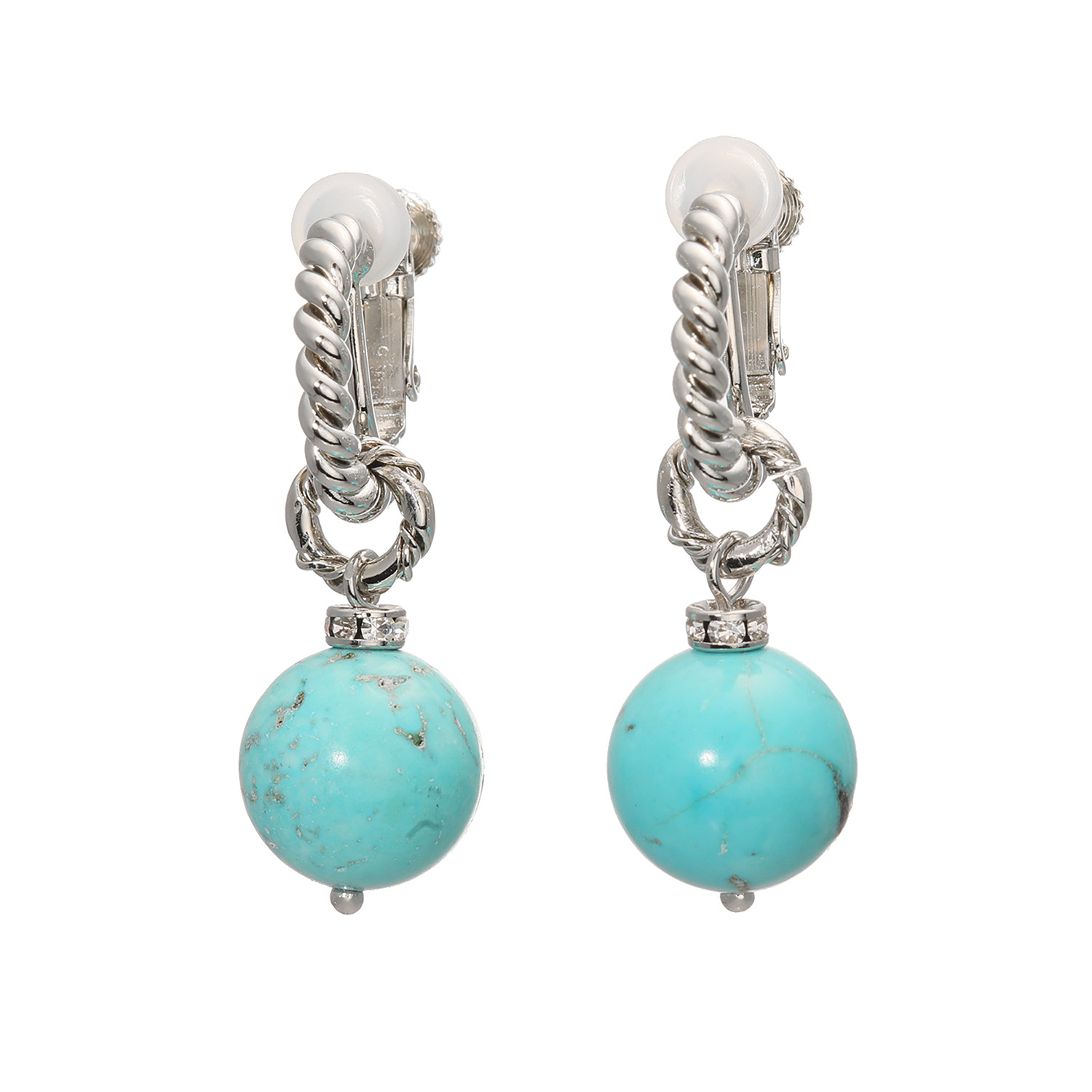 シマ・リリアーナ ジェムストーン＆ビジュウ フープデザイン イヤリング／ピアス