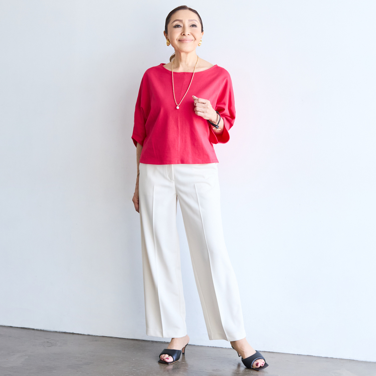 エーエフコンフィ スーピマコットン ドルマンデザイン プルオーバー