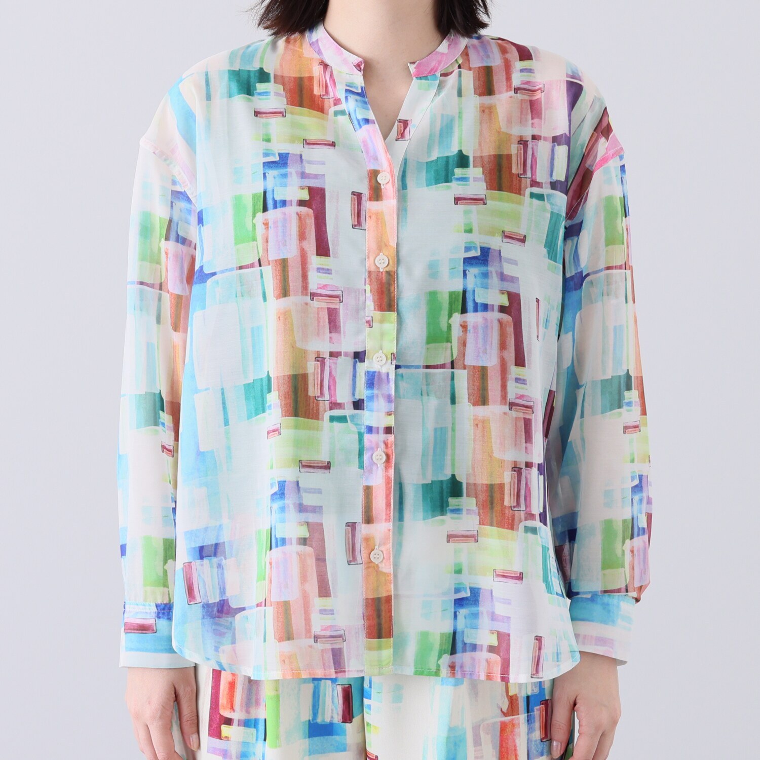 イヴァナ・ヘルシンキ 北欧プリント シアーシャツ- ショップチャンネル