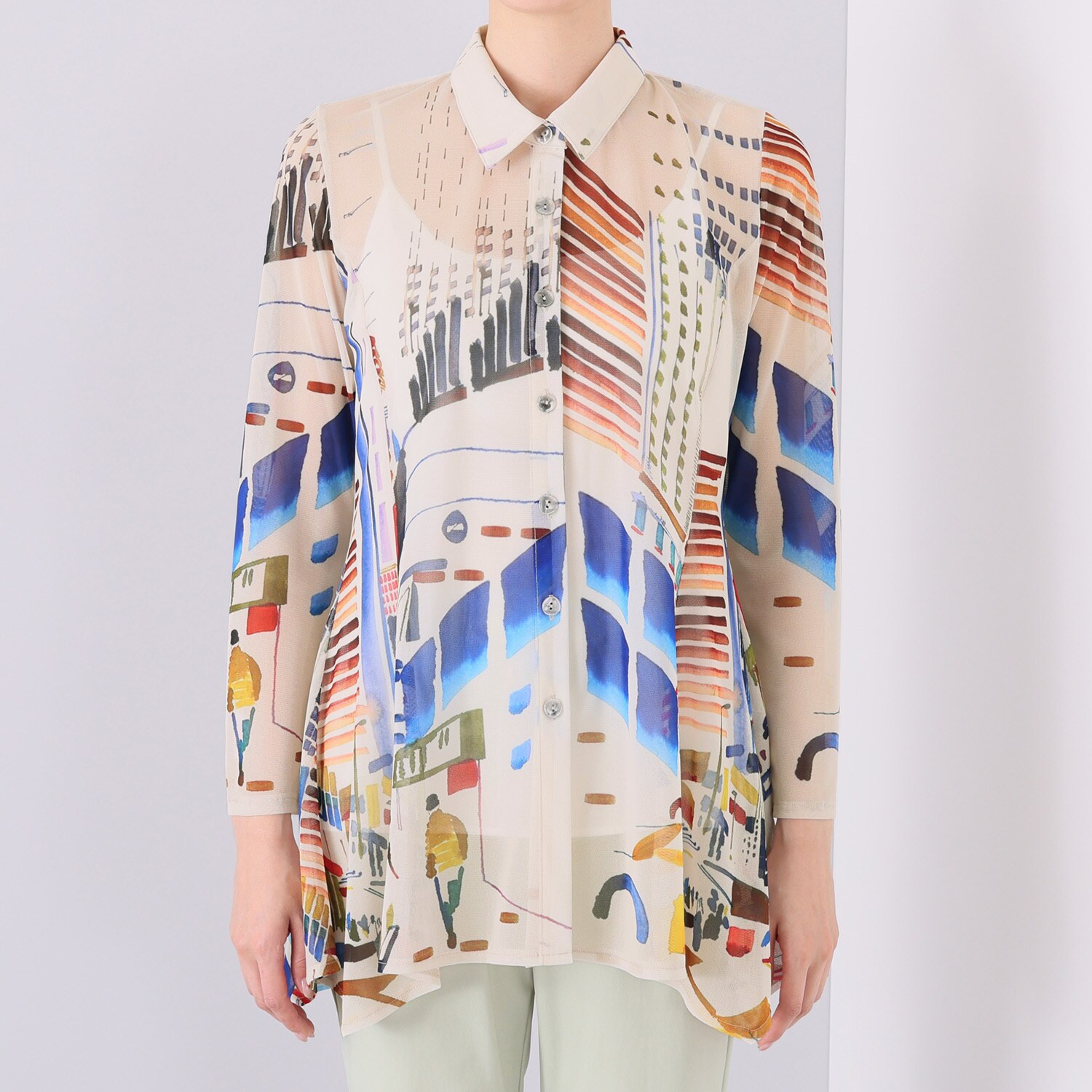 ダジュール パワーネット プリントブラウス