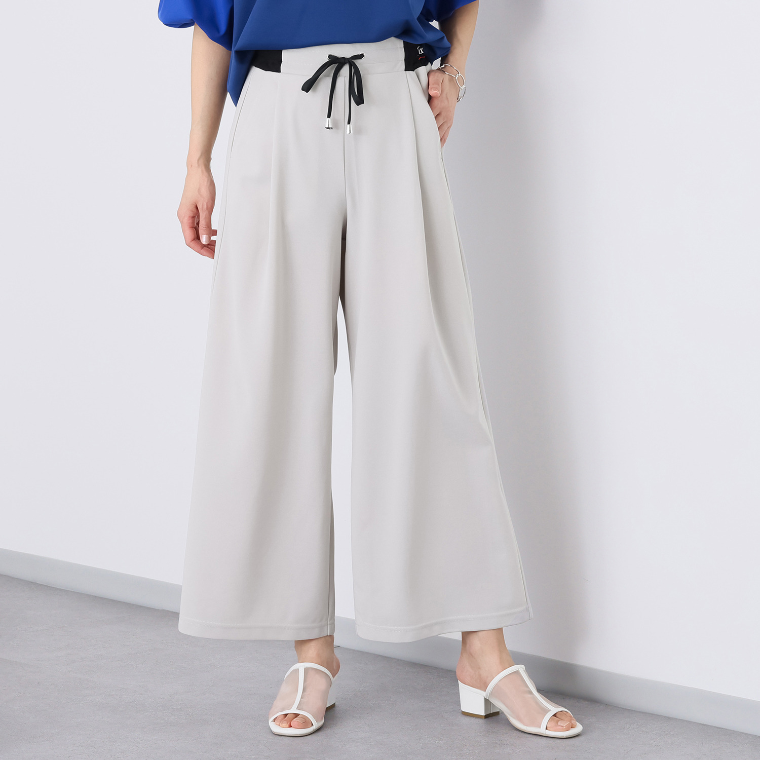 イクシーズ タック入り ワイドパンツ- ショップチャンネル