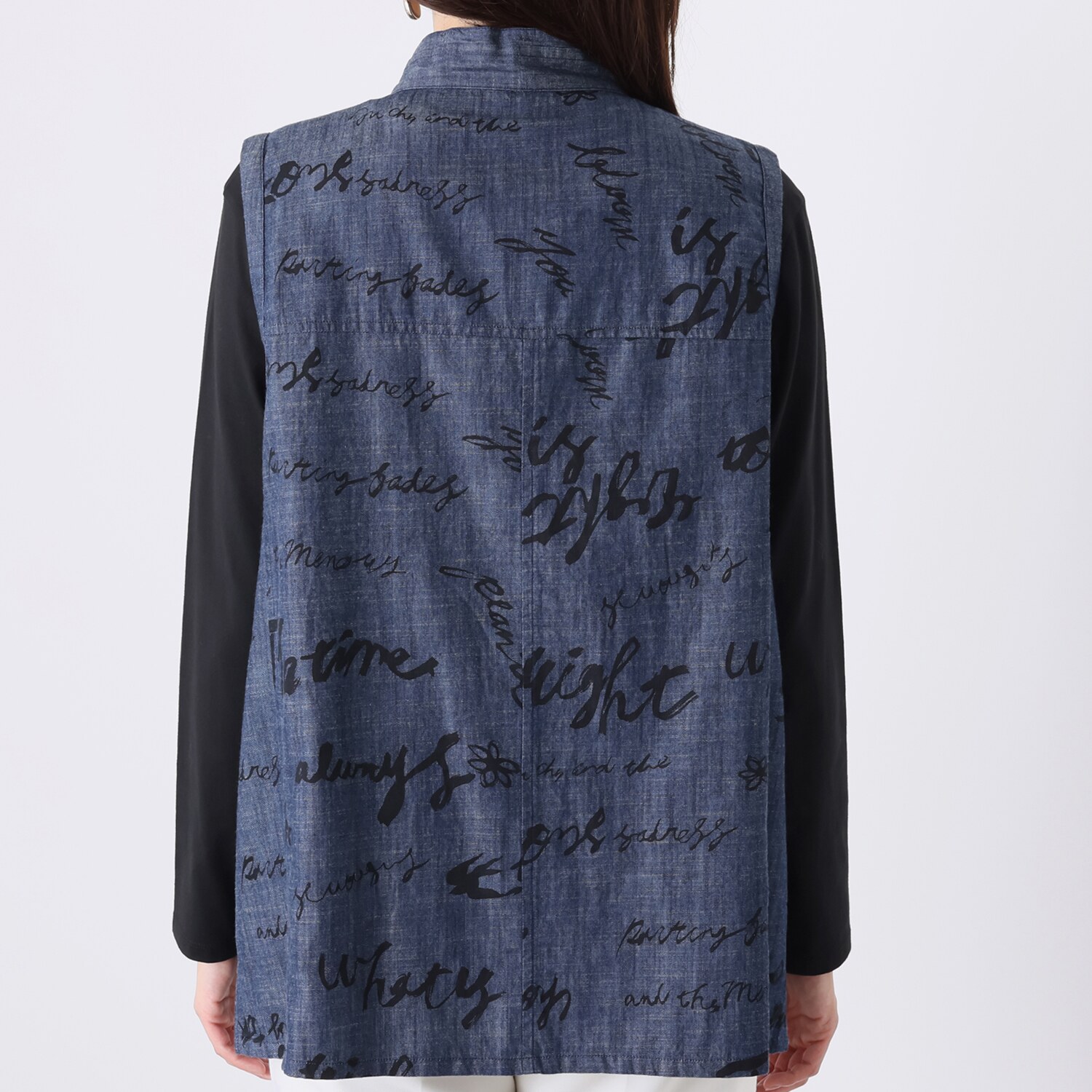 ダジュール デニム ロゴプリントベスト