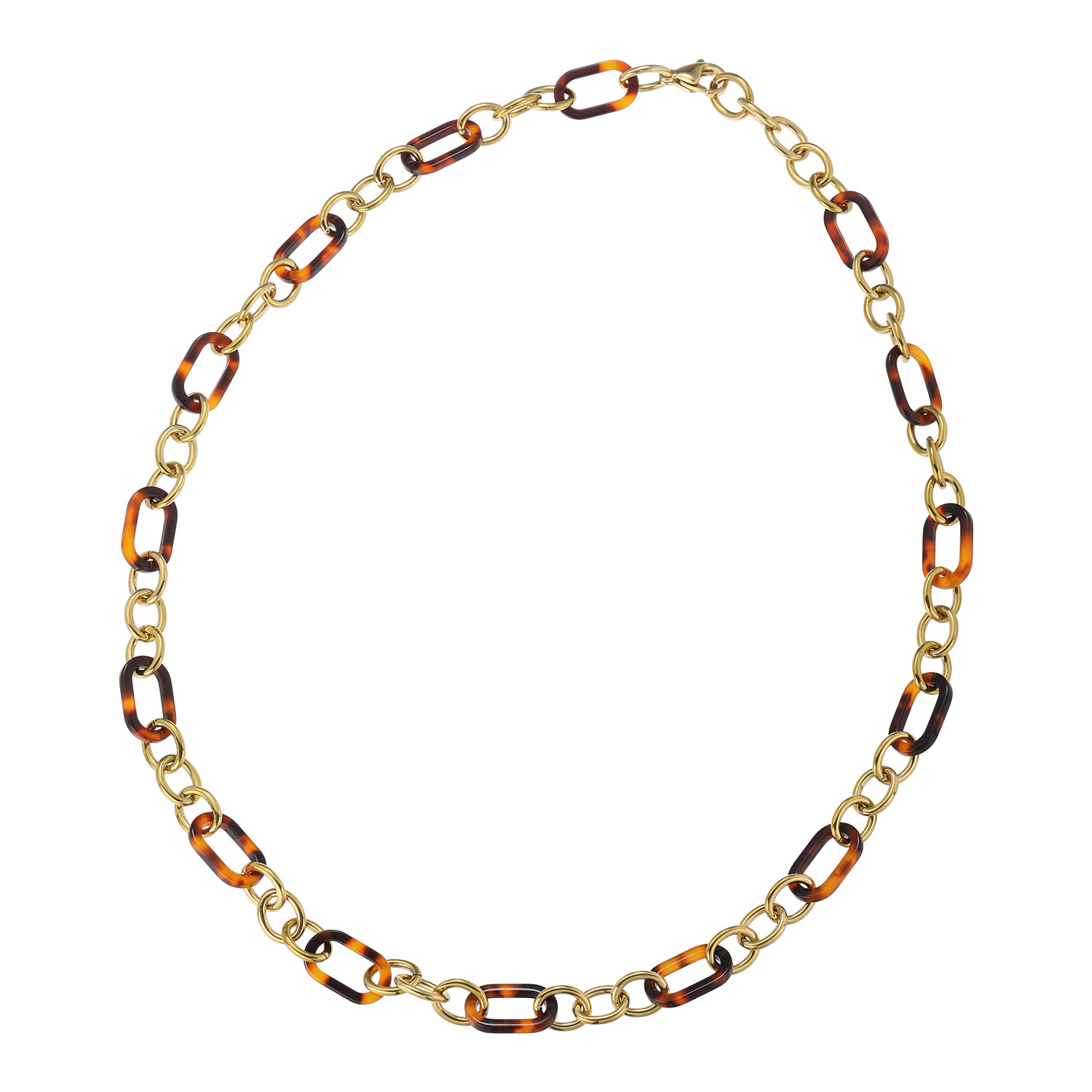 アシエステンレス サージカルステンレス＆ 樹脂パーツ リンクデザイン ロングネックレス