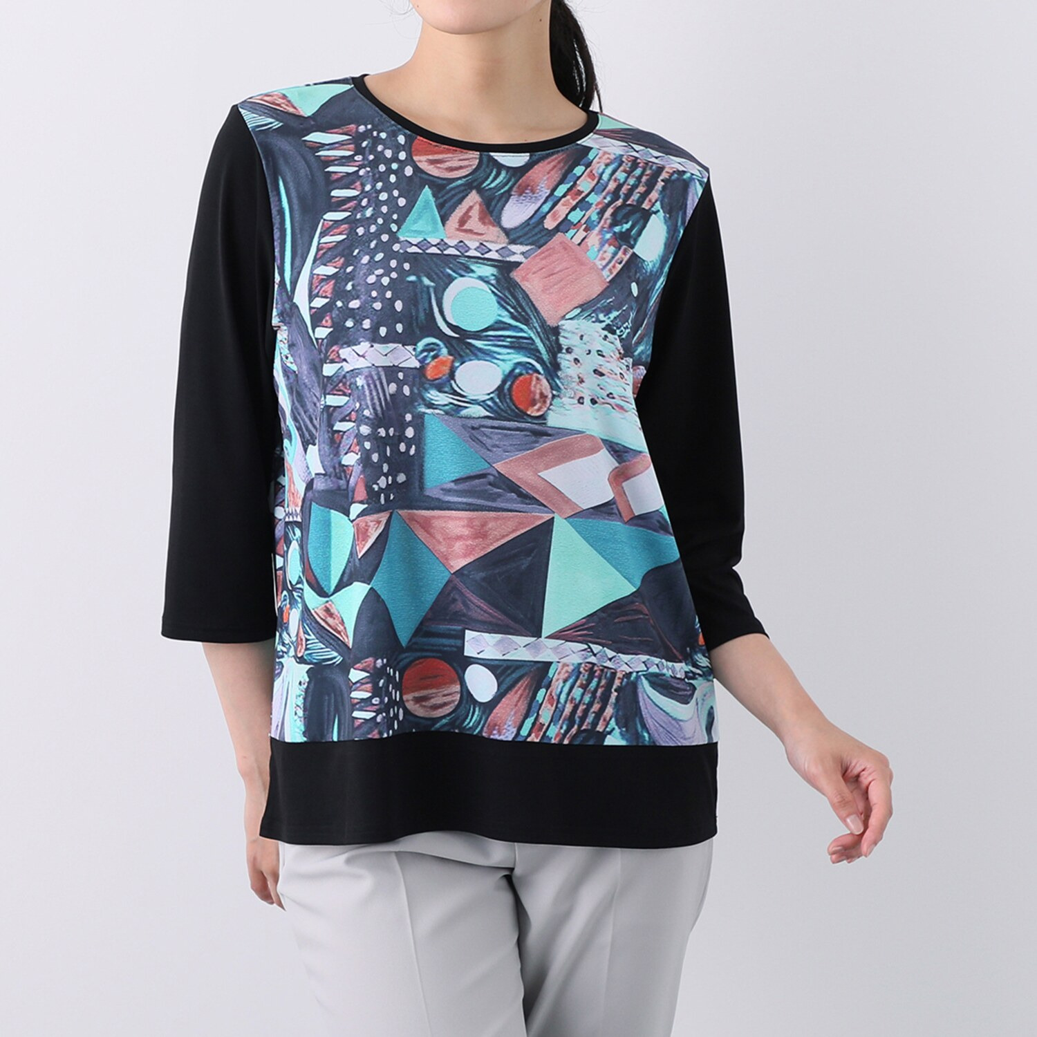 ダジュール 華やかプリント チュニック