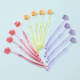 毎日の歯磨きで 口腔内ストレッチ・ 開口トレーニング・ フェイスライン周りの 筋肉をケア！ 画期的なコブ付歯ブラシ コブラシ ３色１２本セット