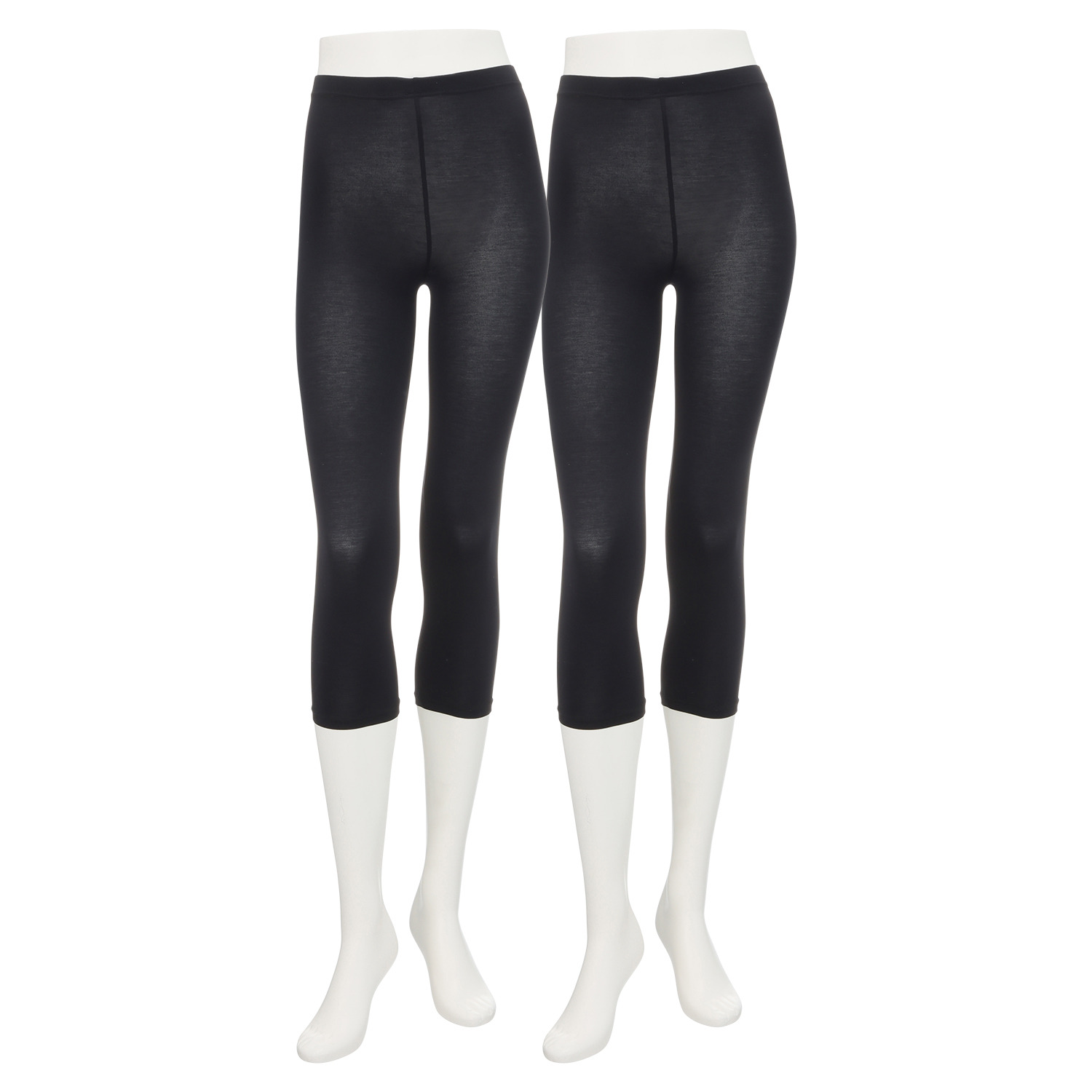 あしマルシェ 接触冷感 ベア天竺 ひんやり七分丈レギンス 同色２枚セット