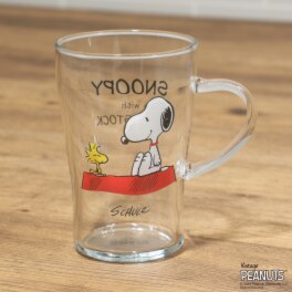 スヌーピー 日本製耐熱ガラスマグ ＜約３５０ｍｌ＞
