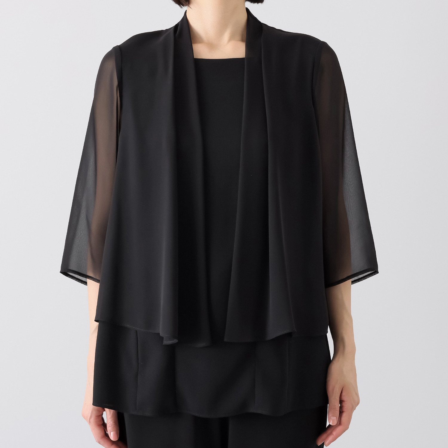 ニュイ ブラックフォーマル 洗濯機で洗える！ チュニックブラウス