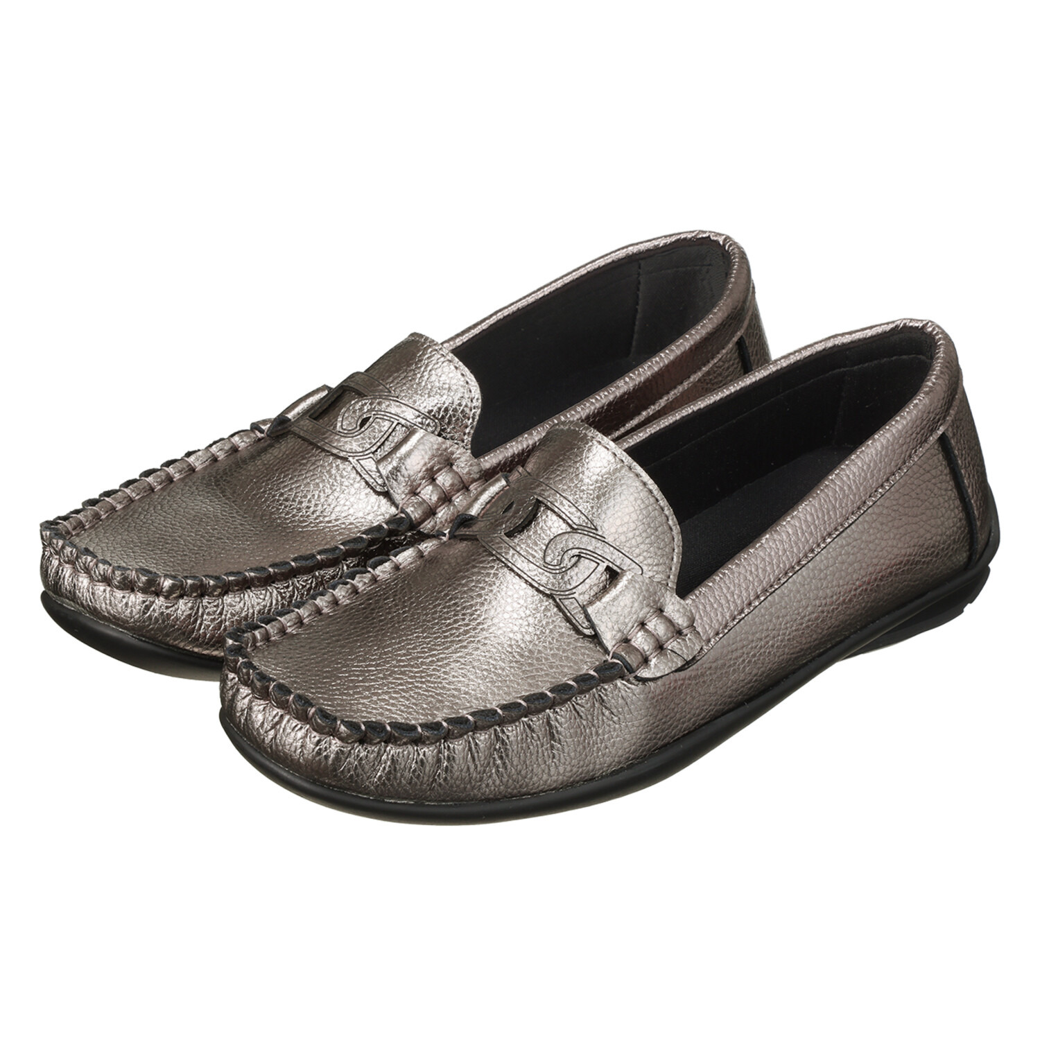 アルファキュービック 柔らかい履き心地 アクションレザー使用 軽量チェーンローファー