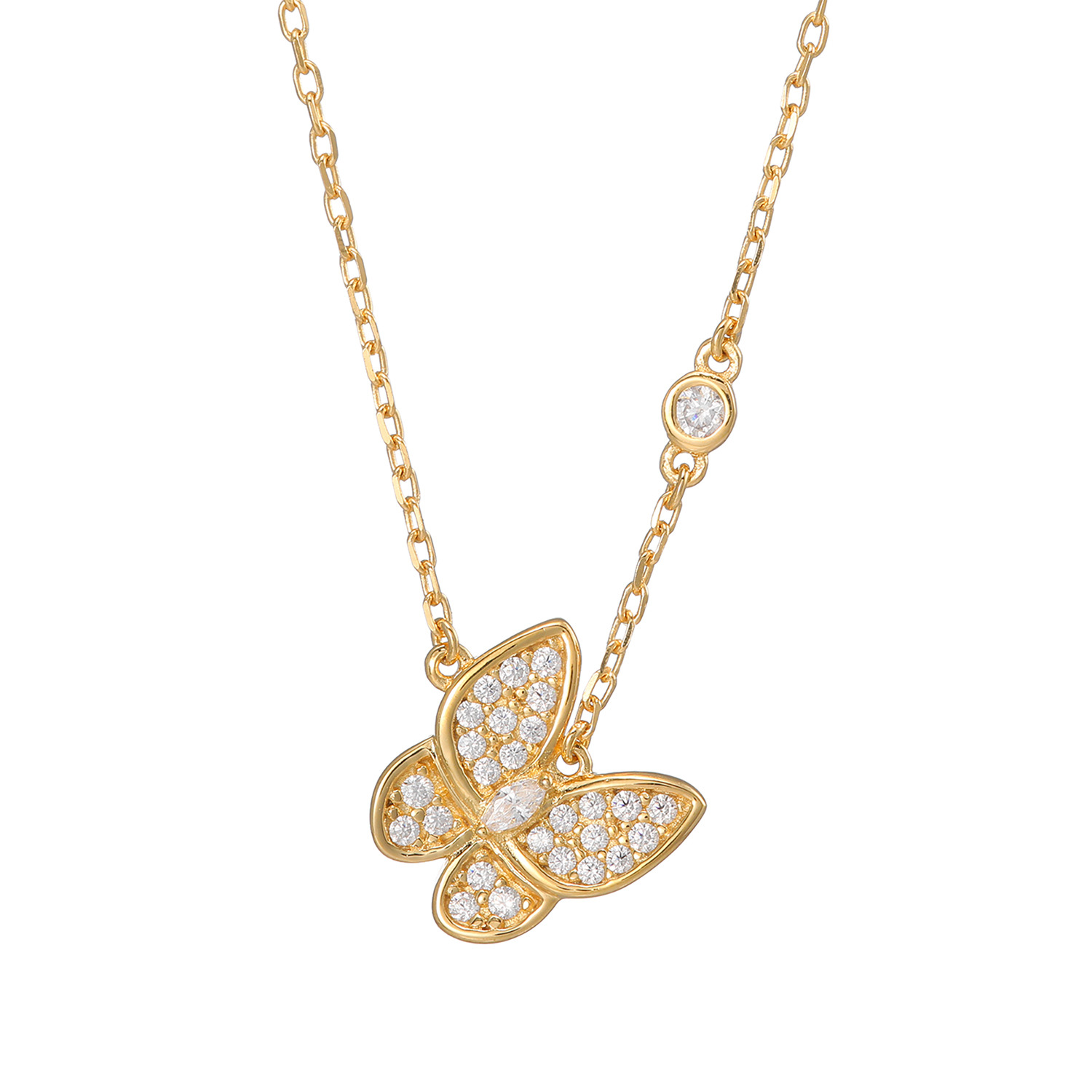 ブリランテステッラ シルバー ＣＺ バタフライネックレス