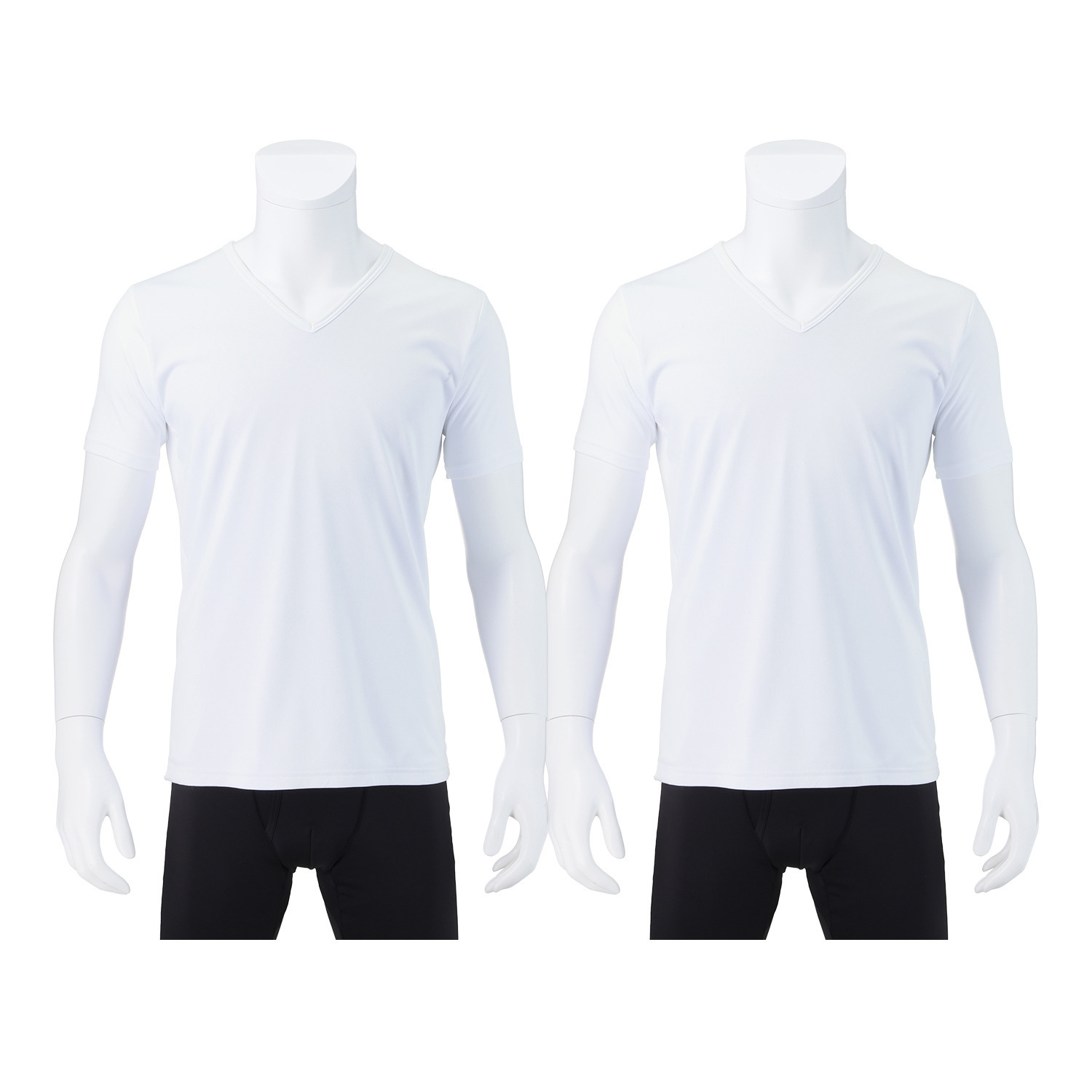 ブリーズテックス 防風　透湿 裏起毛 Ｖネック半袖インナー 同色２枚セット＜メンズ＞