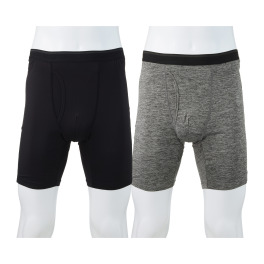ブリーズテックス 防風　透湿 裏起毛ロングボクサー ボトム２枚セット ＜メンズ＞